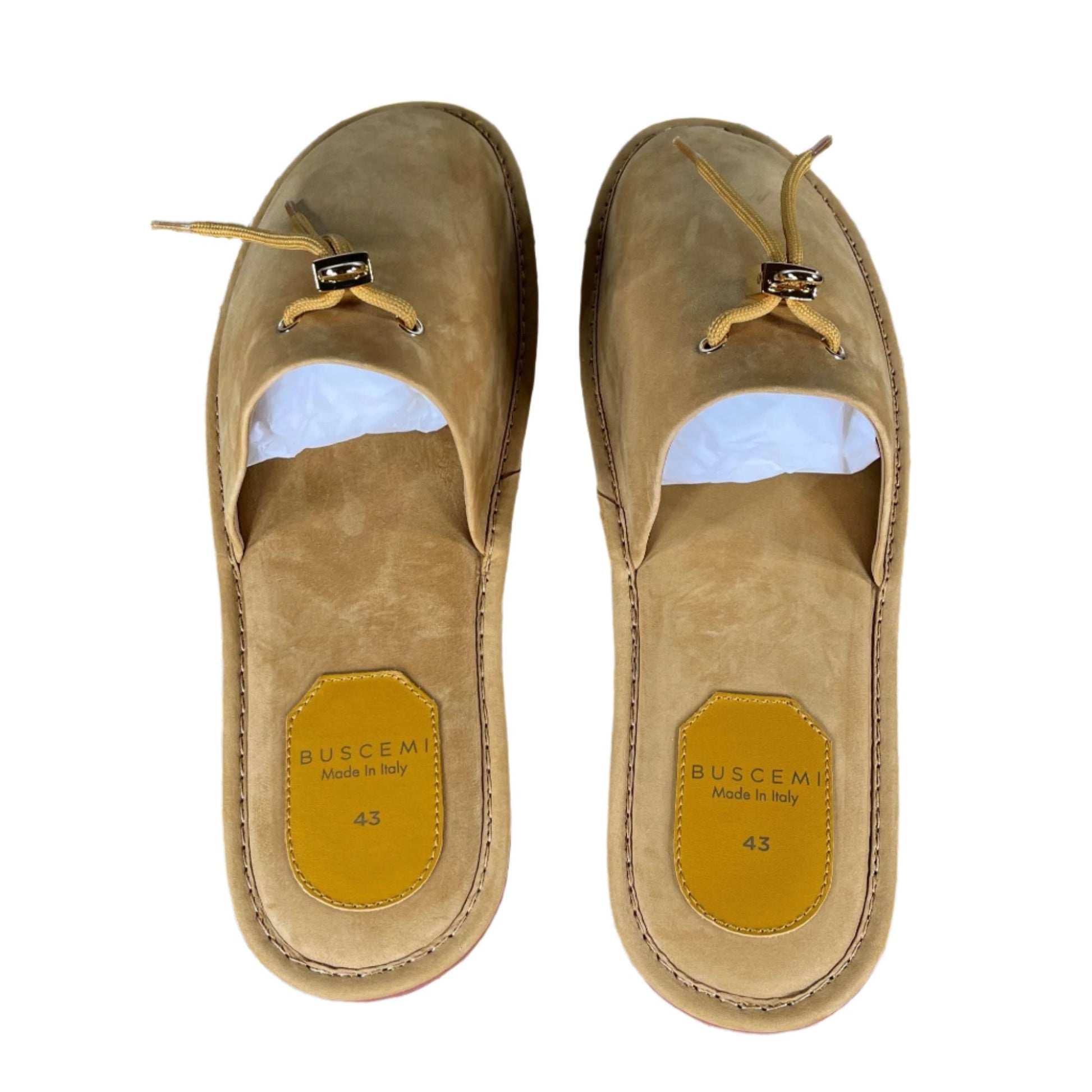 Buscemi Greenwich Wheat Gum Leather Slippers | Positivo Clothing