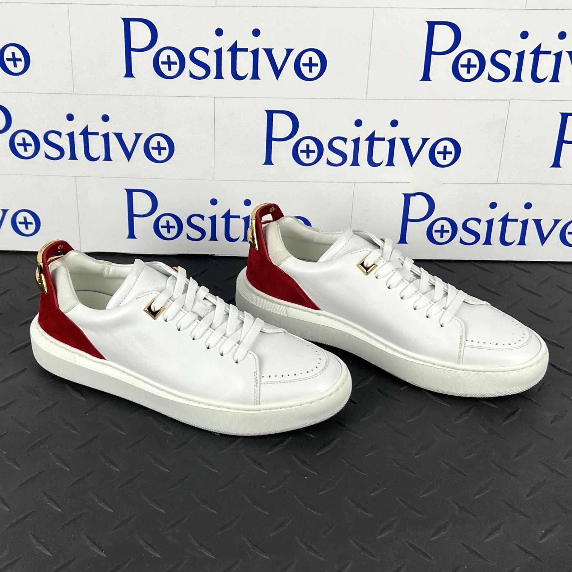 Buscemi Womens Uno Sport White/Ramino Leather Sneakers | Positivo Clothing
