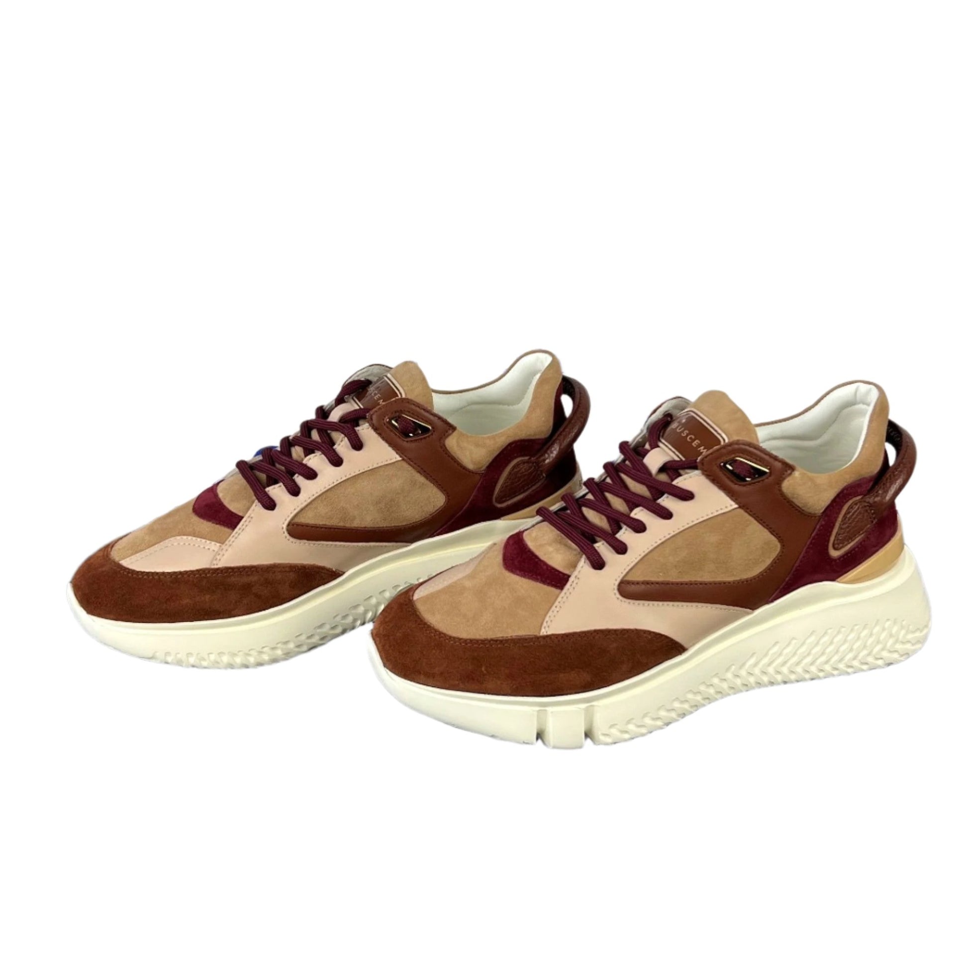 Buscemi Mens Veloce Brown Trio Leather Sneakers | Positivo Clothing