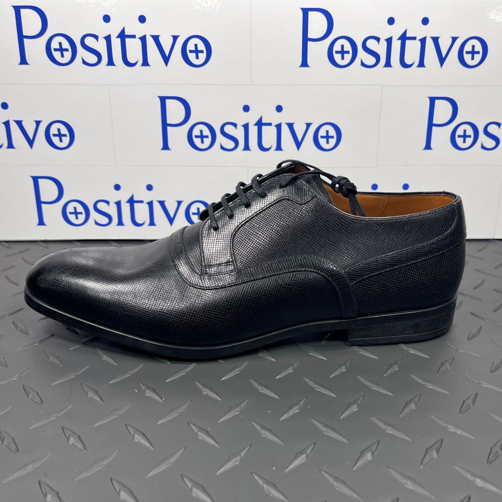 Bally Lauron Black Leather Derby Shoes | Positivo Clothing