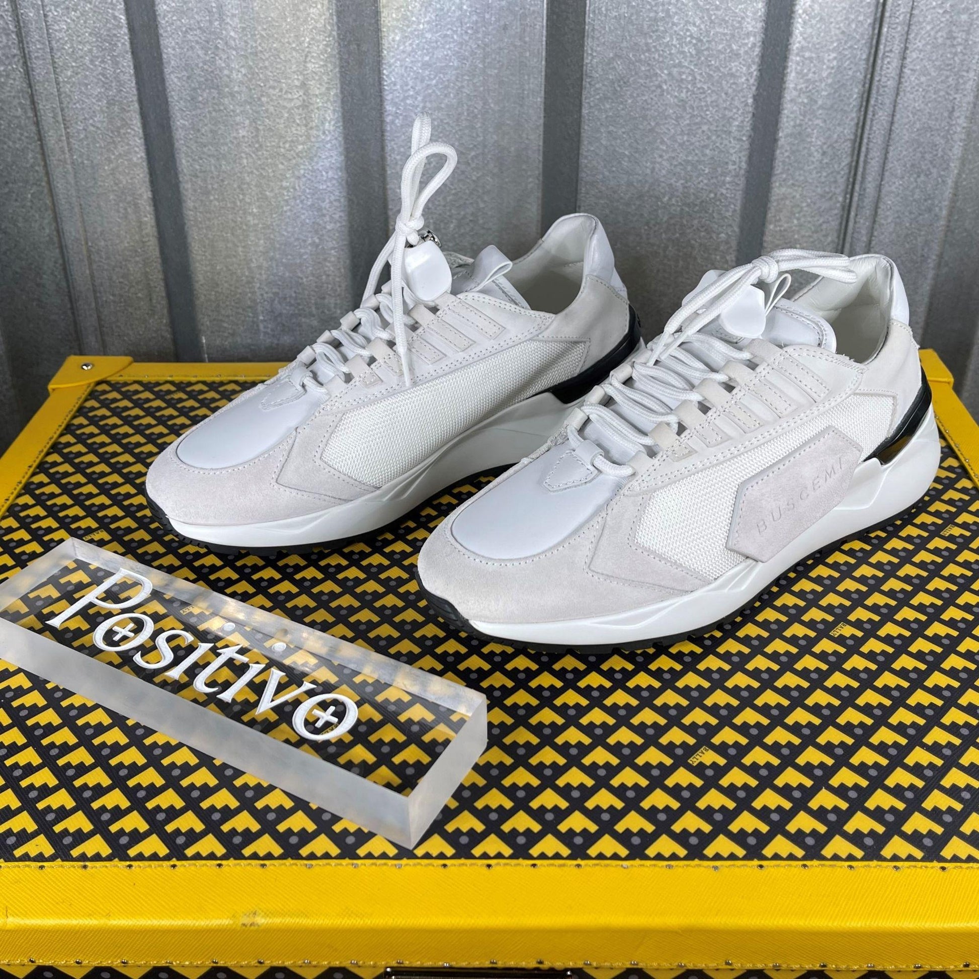 Buscemi Run 2 White Suede Sneakers | Positivo Clothing