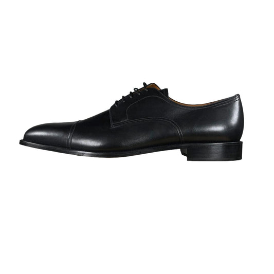 Bally Salfor Black Leather Derby Shoes - Positivo Clothing