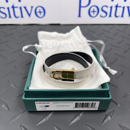 Buscemi Double Bracelet Off-White/Black Leather | Positivo Clothing
