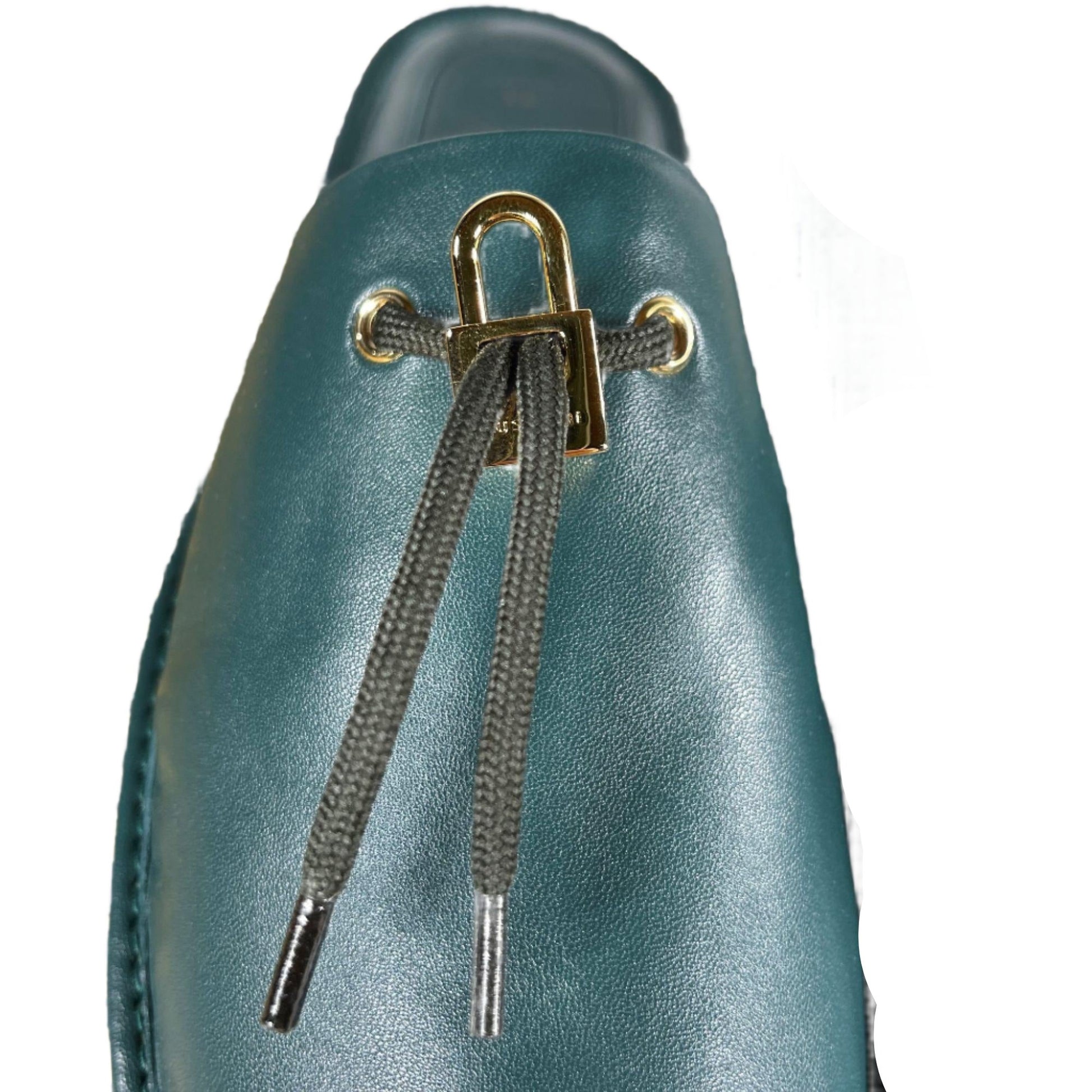 Buscemi Greenwich Petrol Leather Slippers | Positivo Clothing