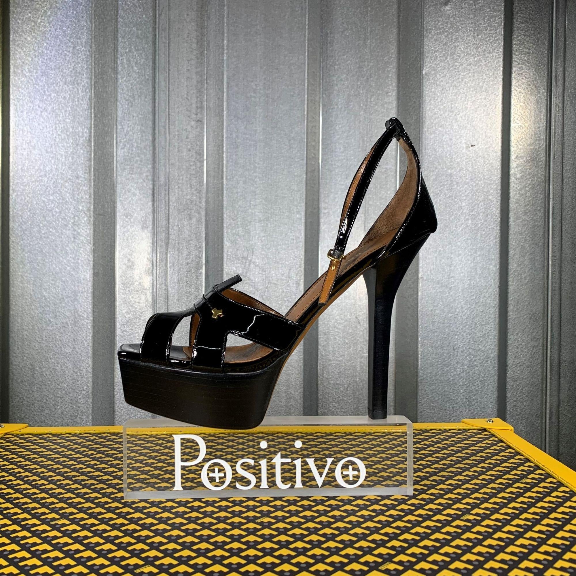 Bally Womens Sabienne Black Leather Platform Sandals | Positivo Clothing