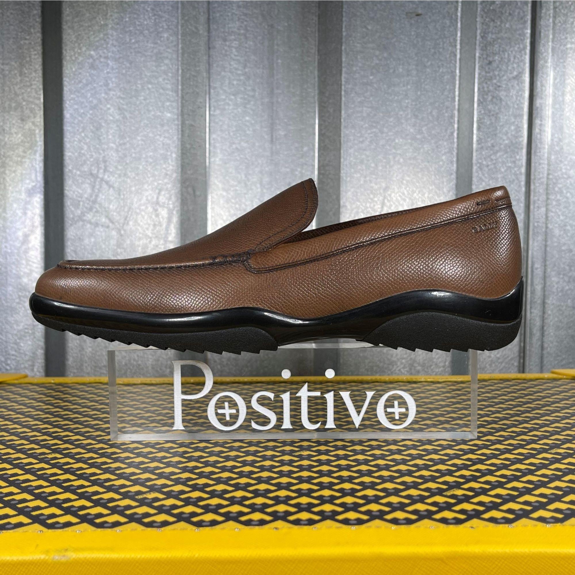 Bally Mils Coffee Leather Loafers | Positivo Clothing