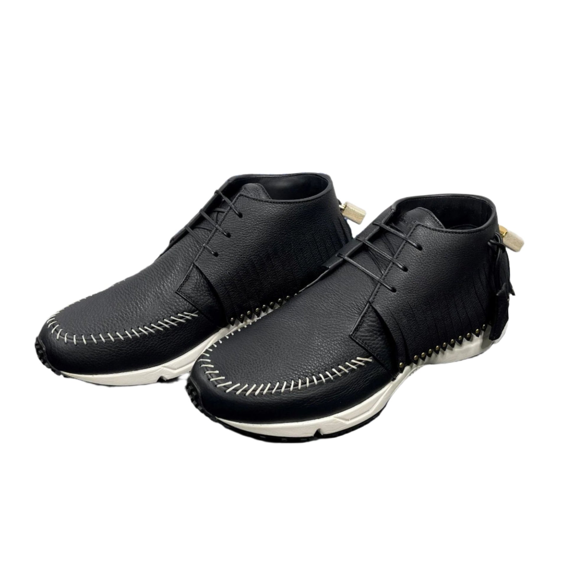 Buscemi Mens Gladiator Black/White Leather Sneakers | Positivo Clothing
