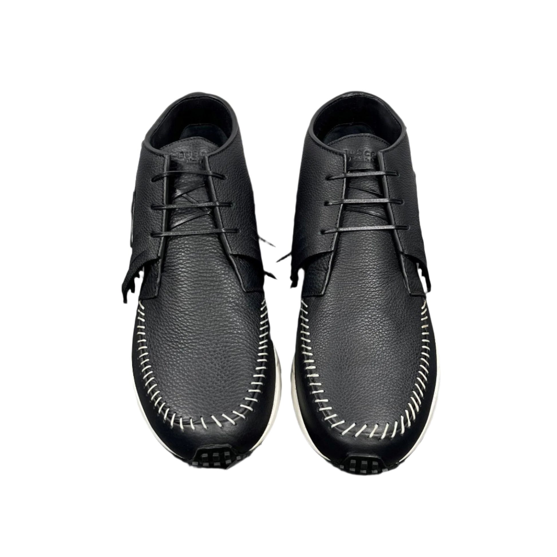 Buscemi Mens Gladiator Black/White Leather Sneakers | Positivo Clothing