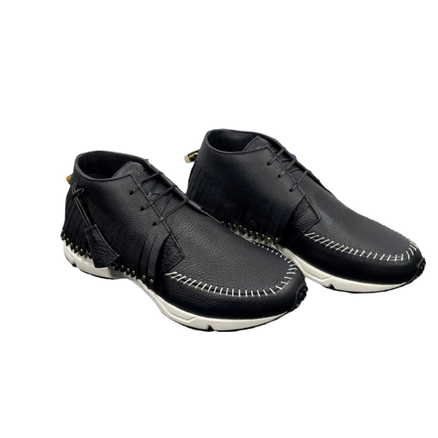 Buscemi Mens Gladiator Black/White Leather Sneakers | Positivo Clothing