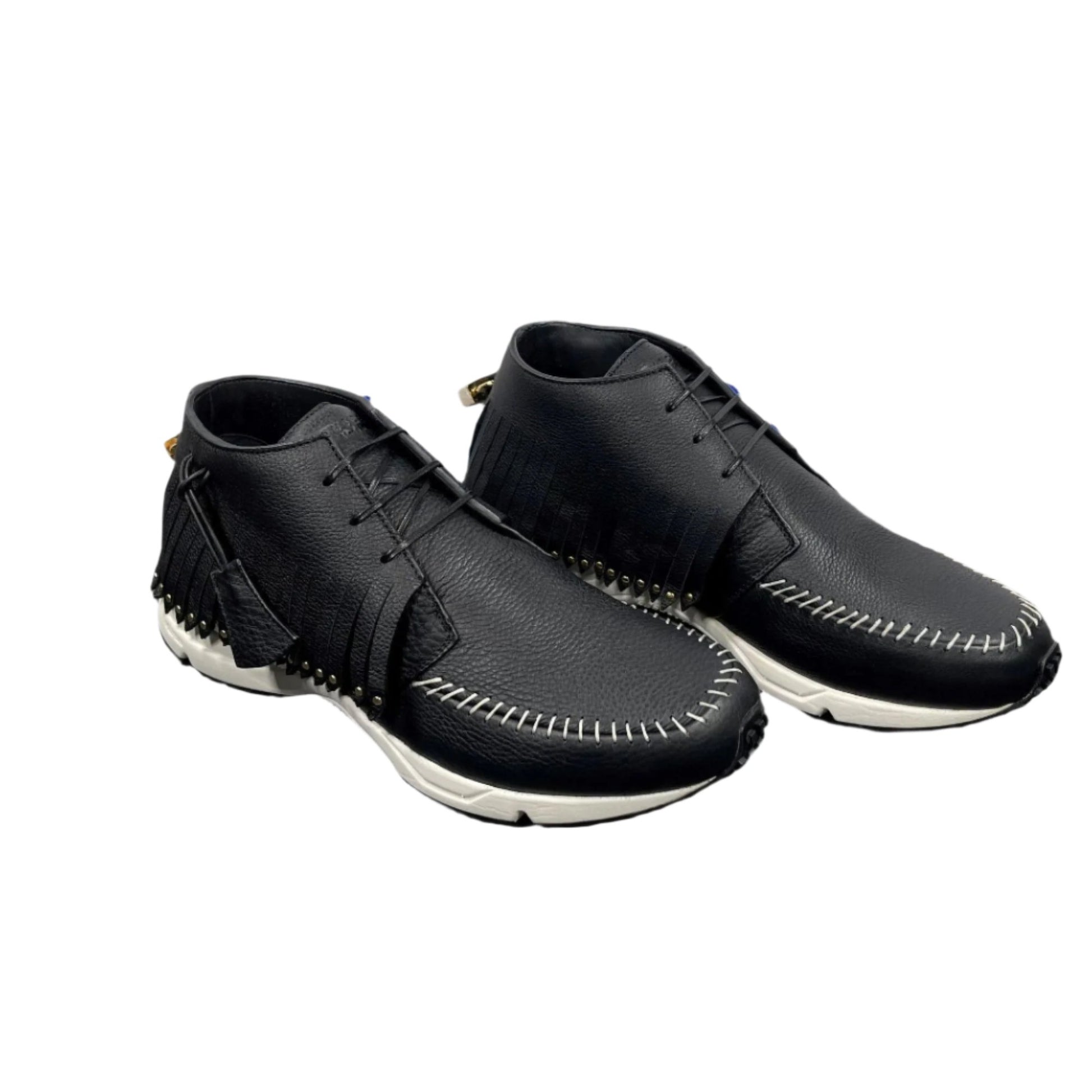 Buscemi Mens Gladiator Black/White Leather Sneakers | Positivo Clothing