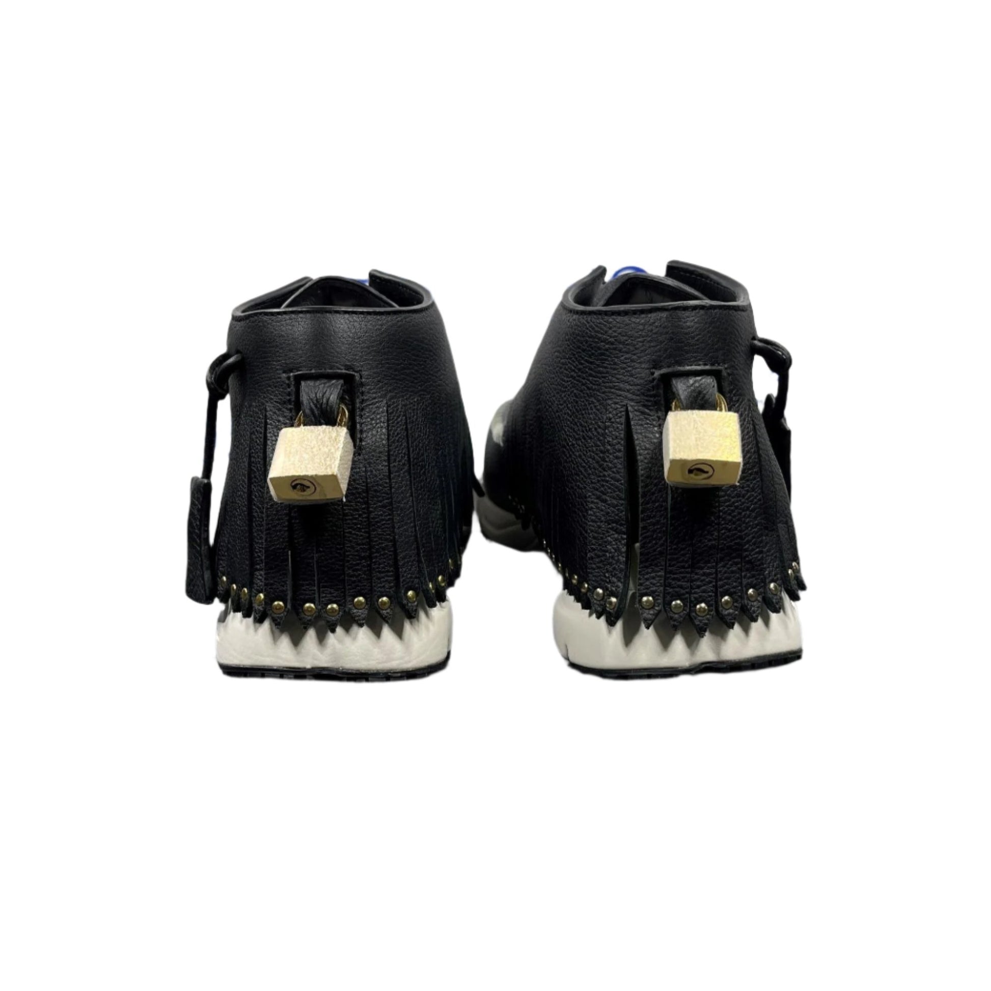 Buscemi Mens Gladiator Black/White Leather Sneakers | Positivo Clothing