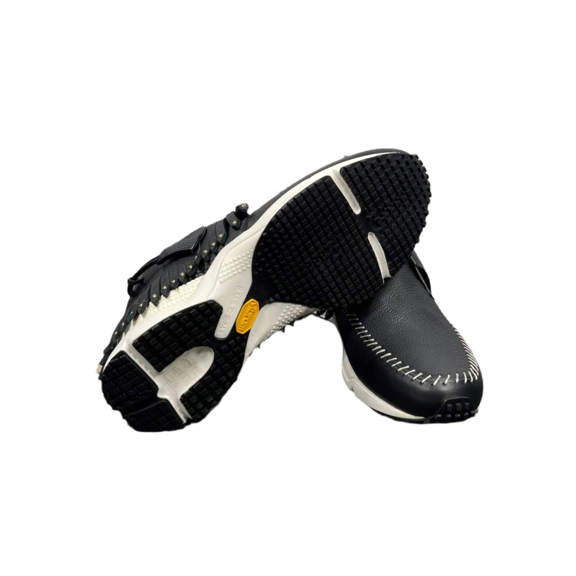 Buscemi Mens Gladiator Black/White Leather Sneakers | Positivo Clothing