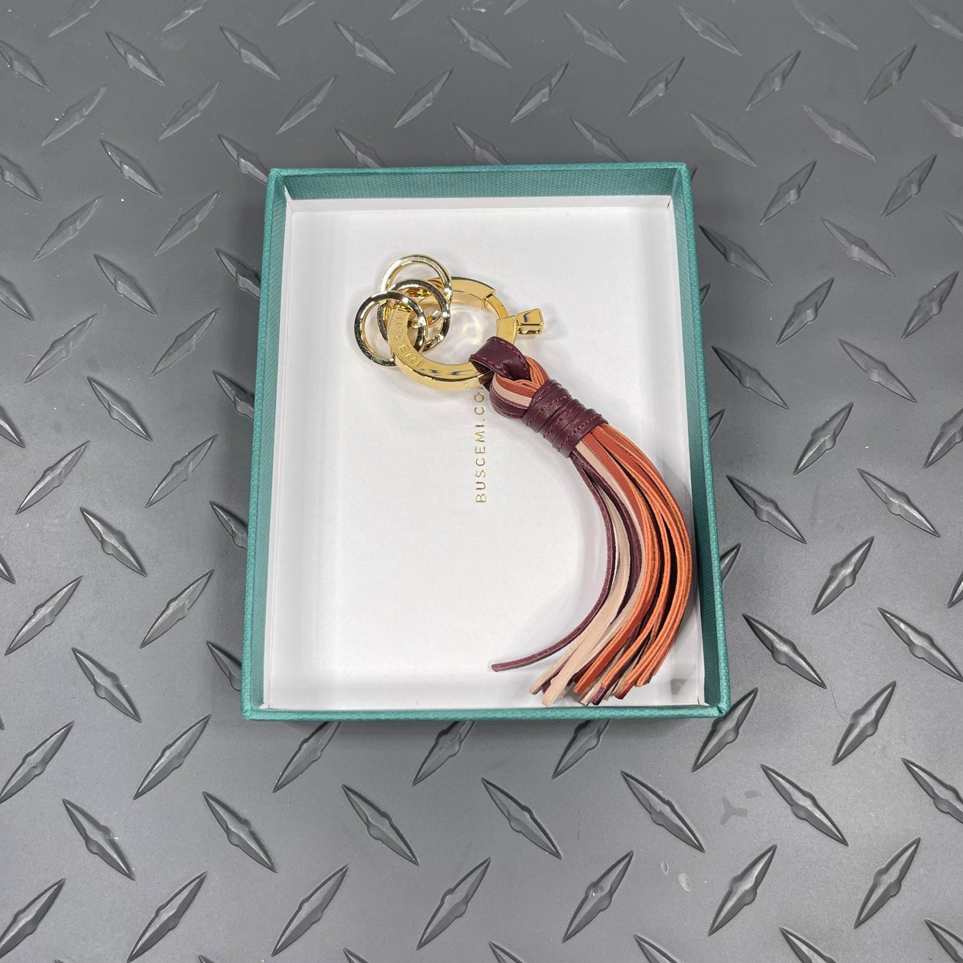 Buscemi Keyholder Fringe Dusty Pink Tri Leather | Positivo Clothing