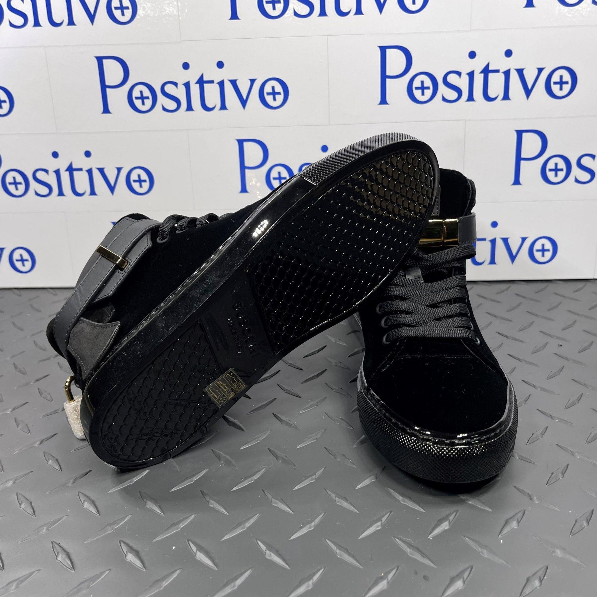 Buscemi Womens 100MM Velvet Black Sneakers | Positivo Clothing