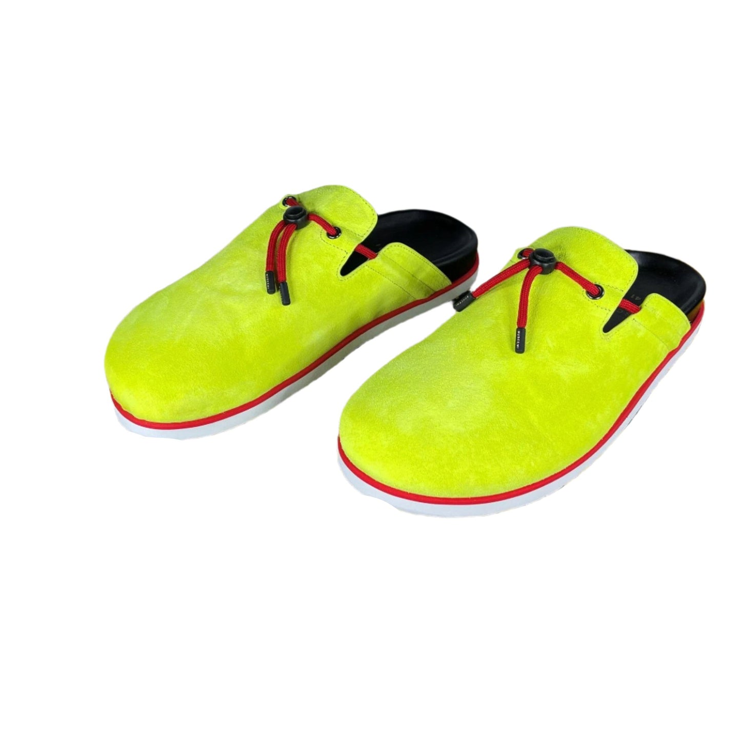Buscemi Pietro Neon Yellow Suede Slippers | Positivo Clothing