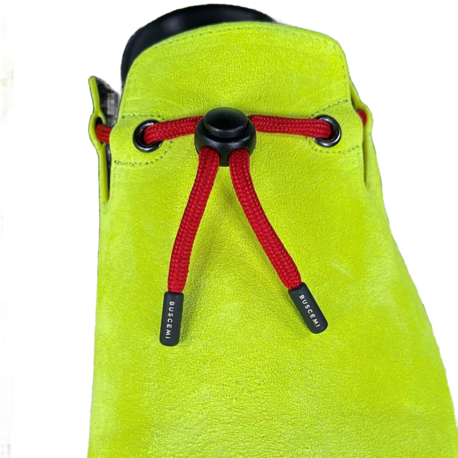 Buscemi Pietro Neon Yellow Suede Slippers | Positivo Clothing