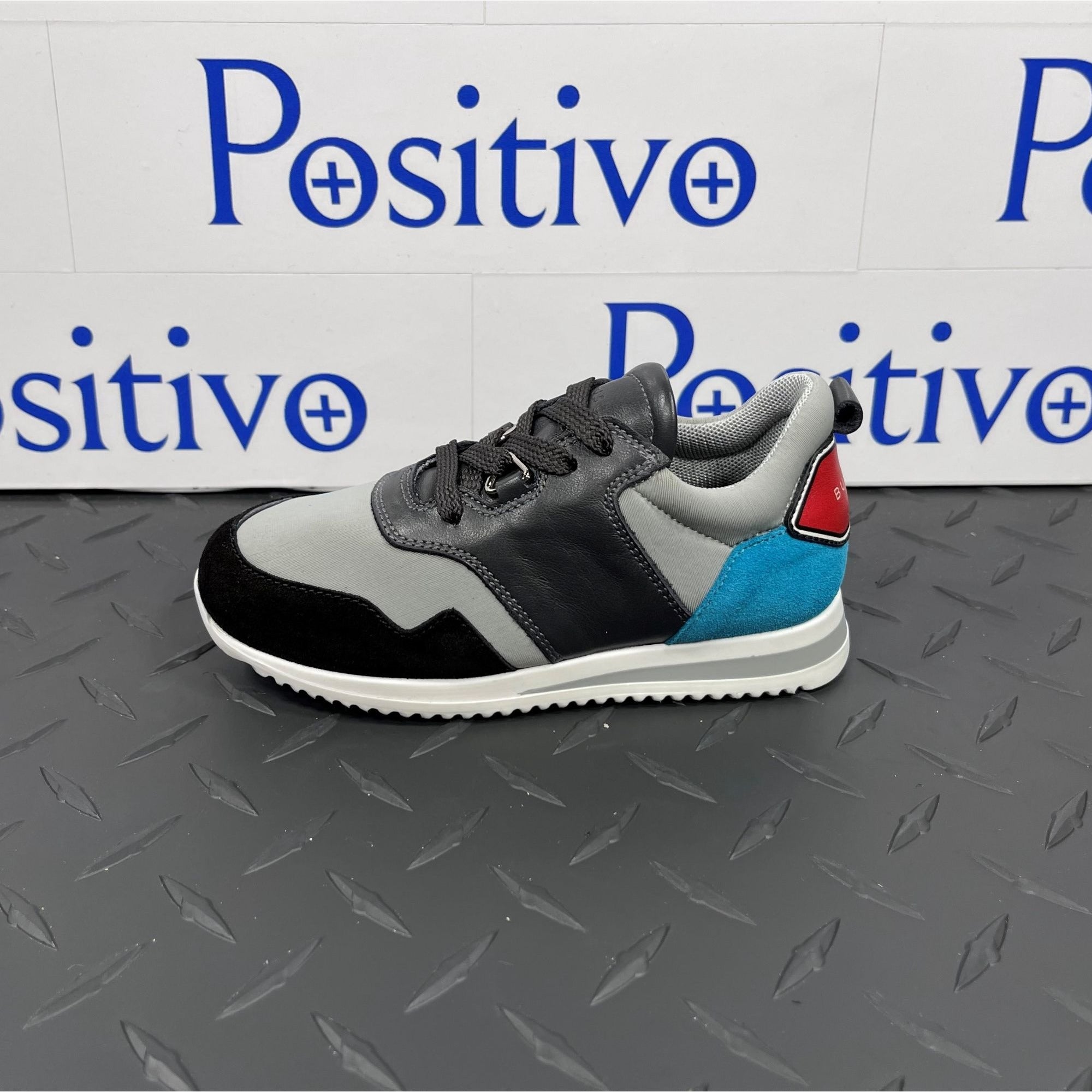 Buscemi Ventura Toddler Grey Trio Leather Sneakers | Positivo Clothing