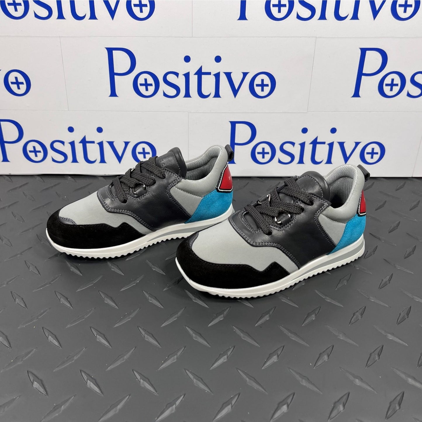 Buscemi Ventura Toddler Grey Trio Leather Sneakers | Positivo Clothing