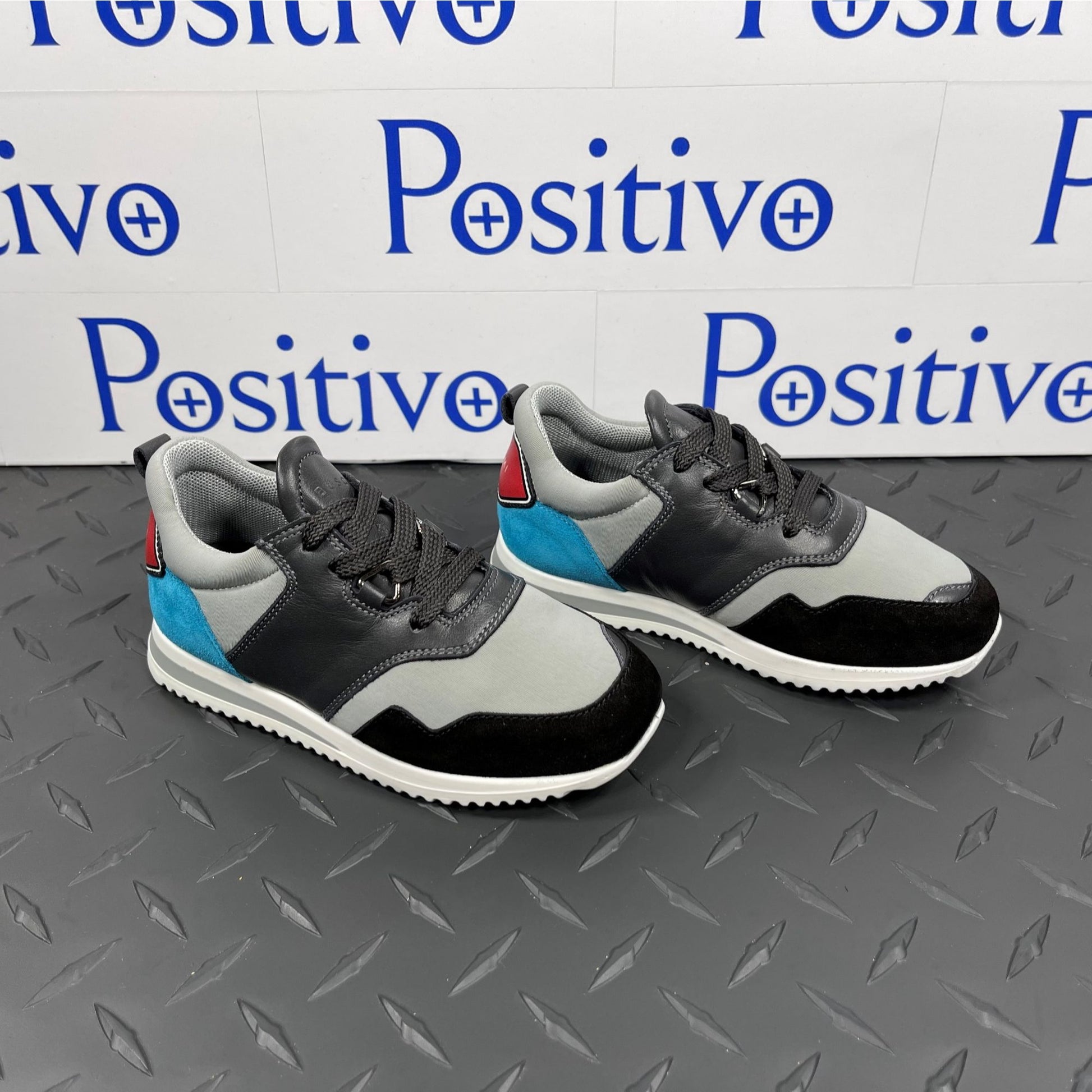 Buscemi Ventura Toddler Grey Trio Leather Sneakers | Positivo Clothing