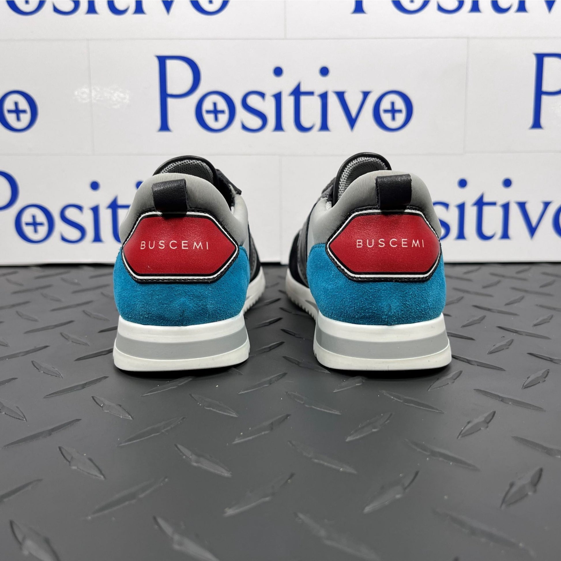Buscemi Ventura Toddler Grey Trio Leather Sneakers | Positivo Clothing