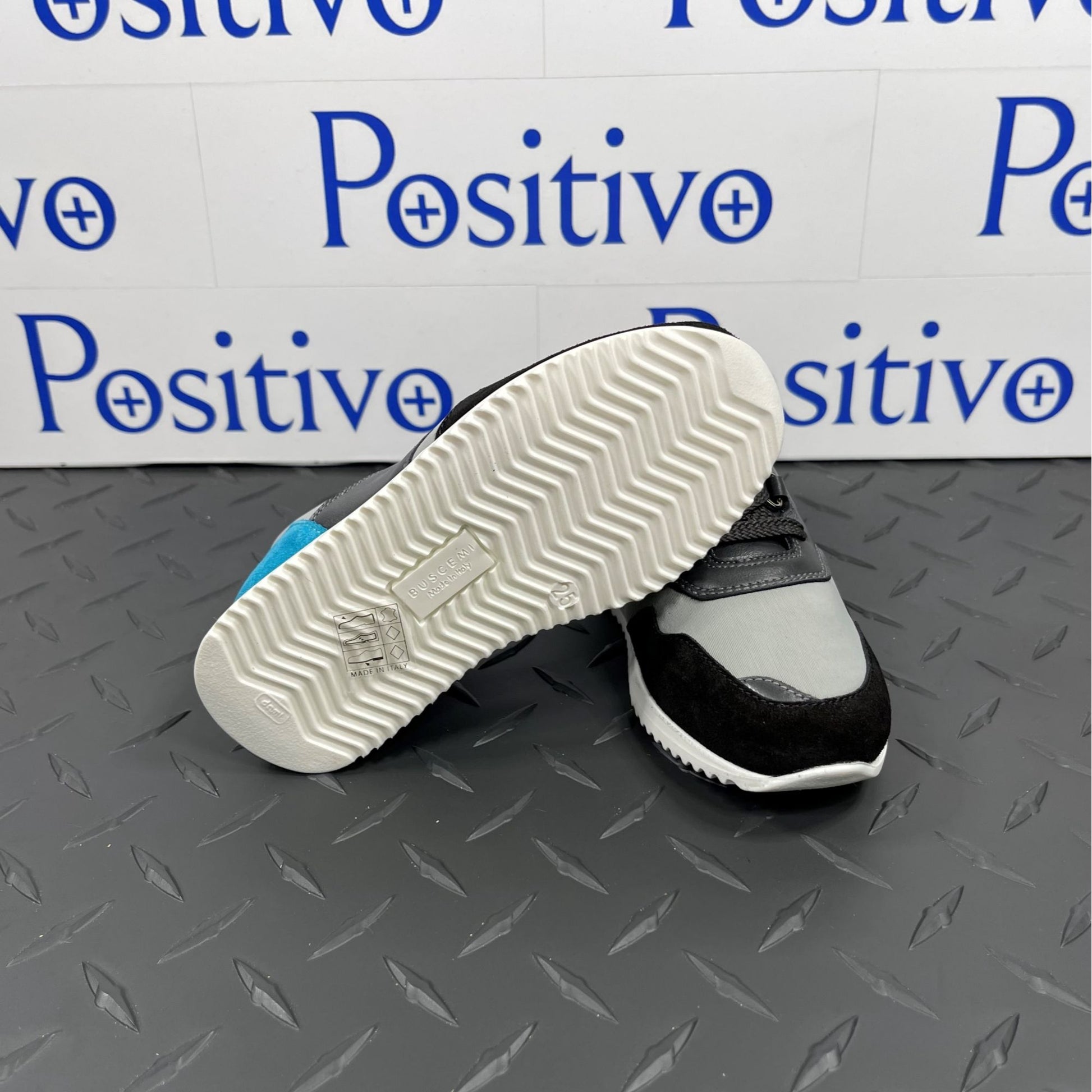 Buscemi Ventura Toddler Grey Trio Leather Sneakers | Positivo Clothing
