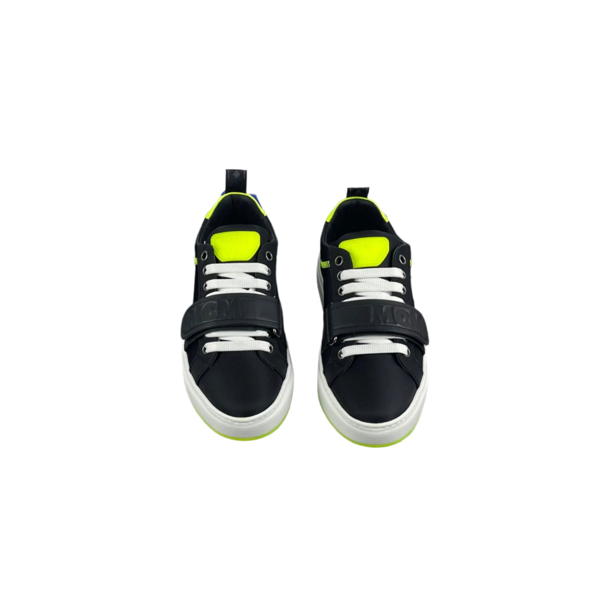 MCM Womens Lime/Black Nylon Low Top Sneakers | Positivo Clothing