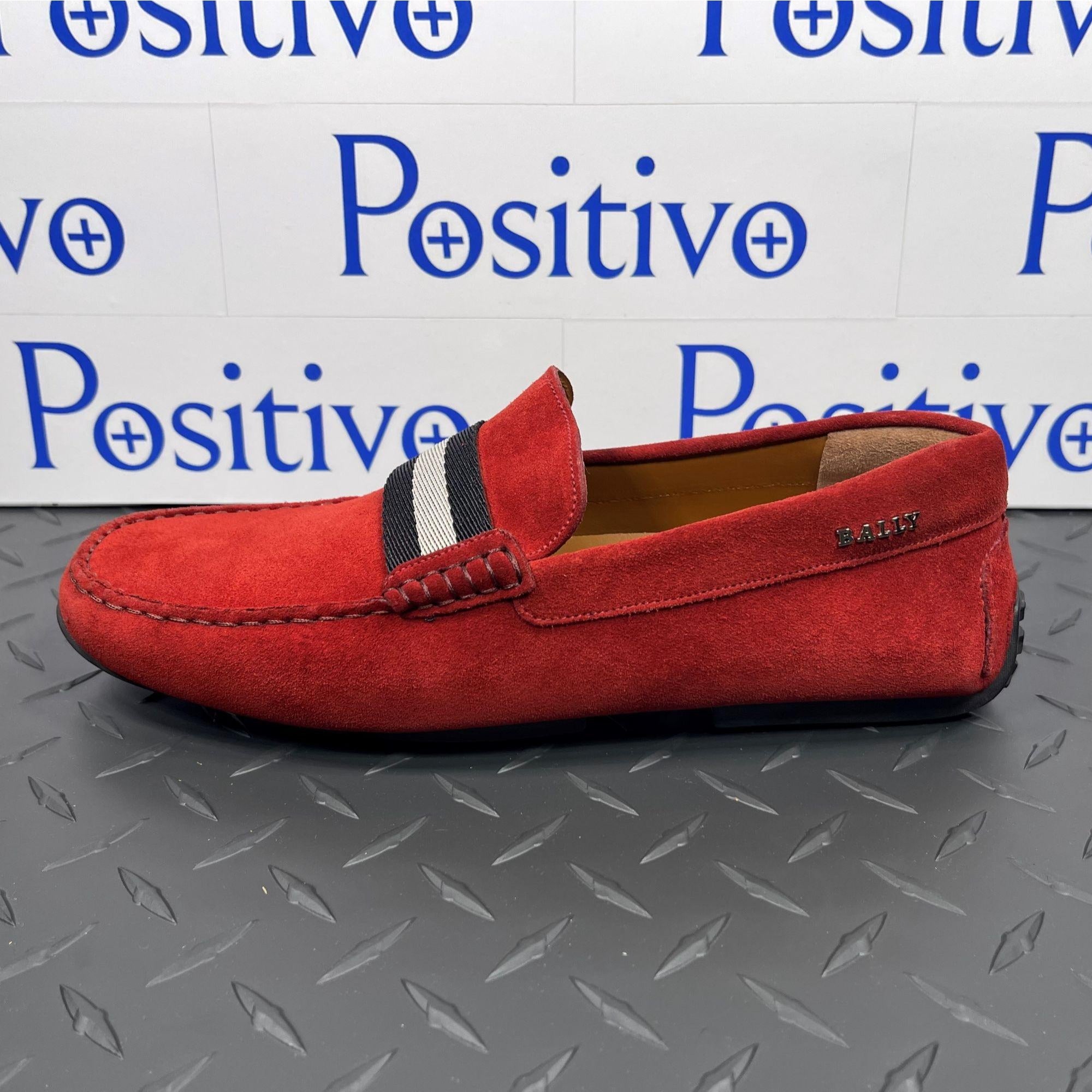 Bally Pearce Red Suede Drivers | Positivo Clothing