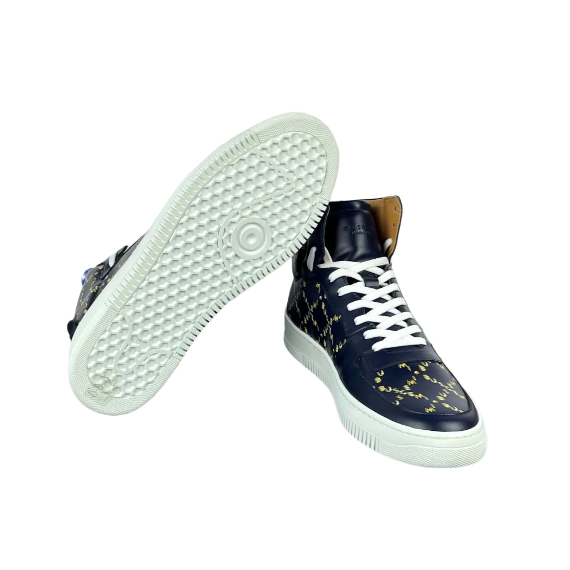 Buscemi Mens Dome Mono Navy Leather Sneakers SAMPLE | Positivo Clothing