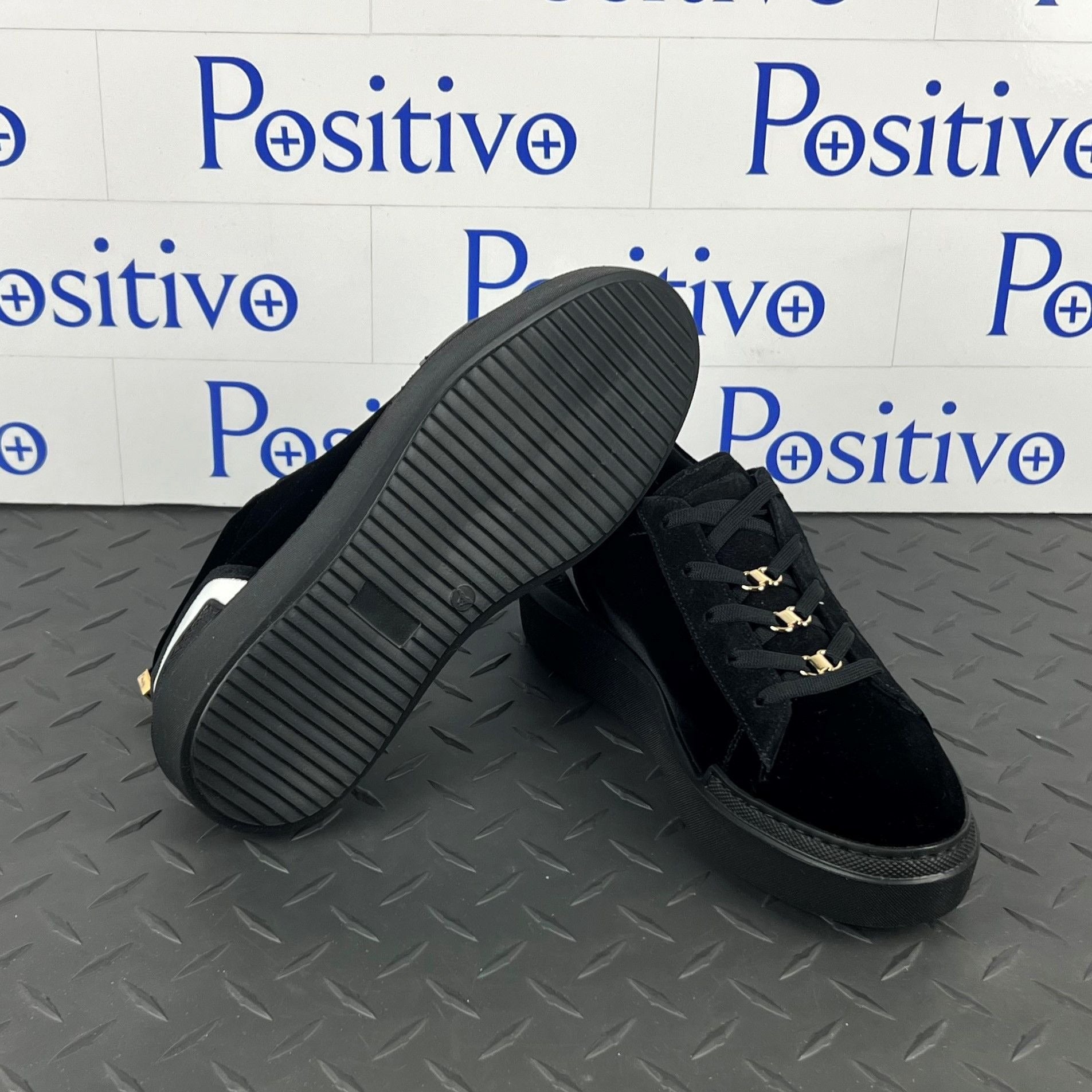 Buscemi Ninna Velvet Black Leather Sneakers | Positivo Clothing