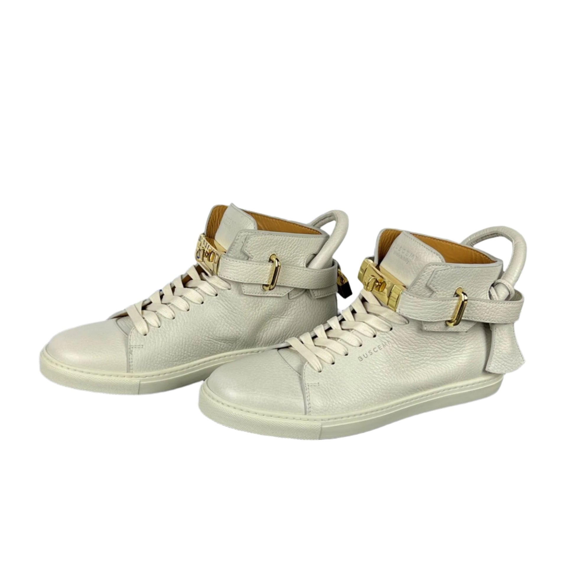 Buscemi Mens 100MM Off White Leather Sneakers SAMPLE | Positivo Clothing