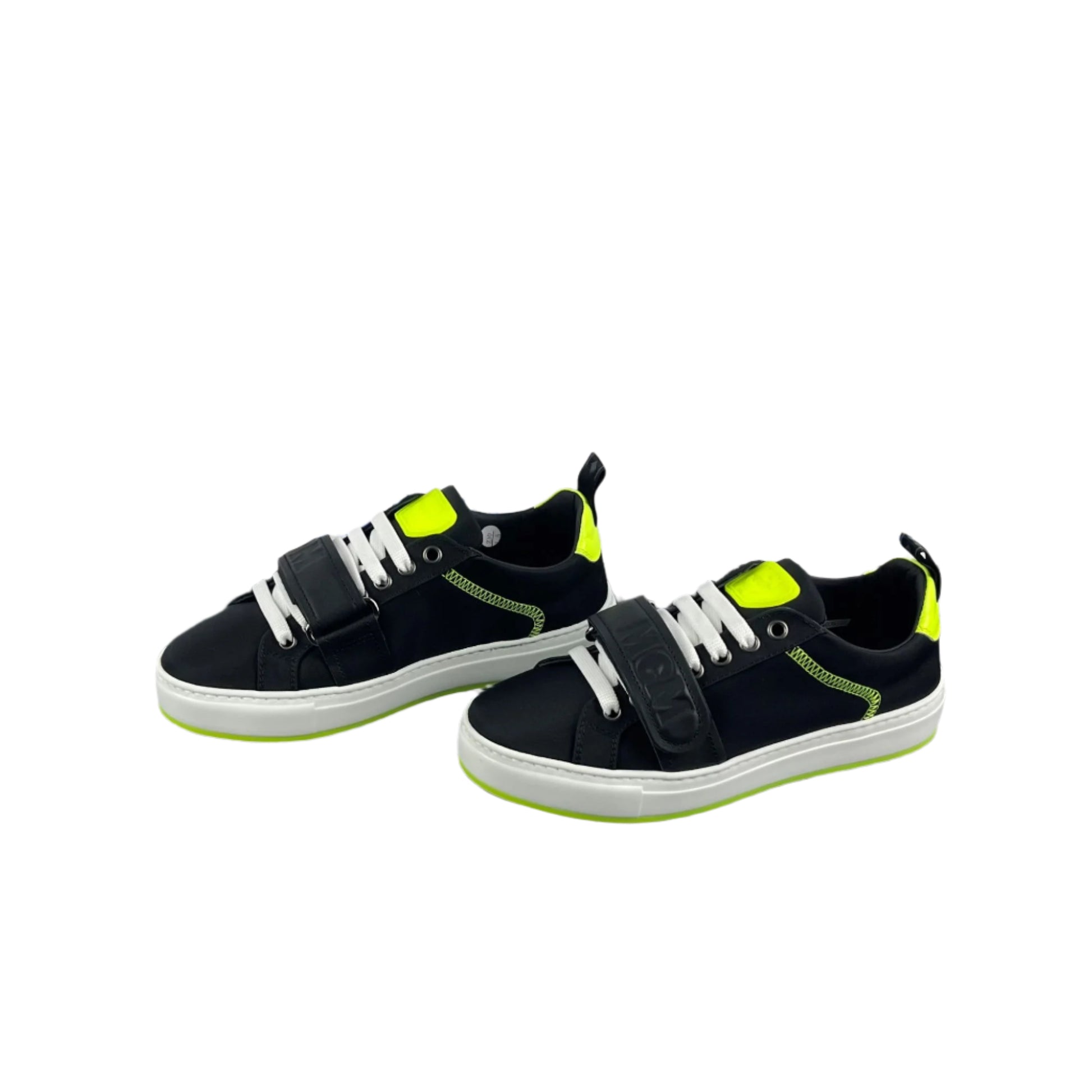 MCM Womens Lime/Black Nylon Low Top Sneakers | Positivo Clothing