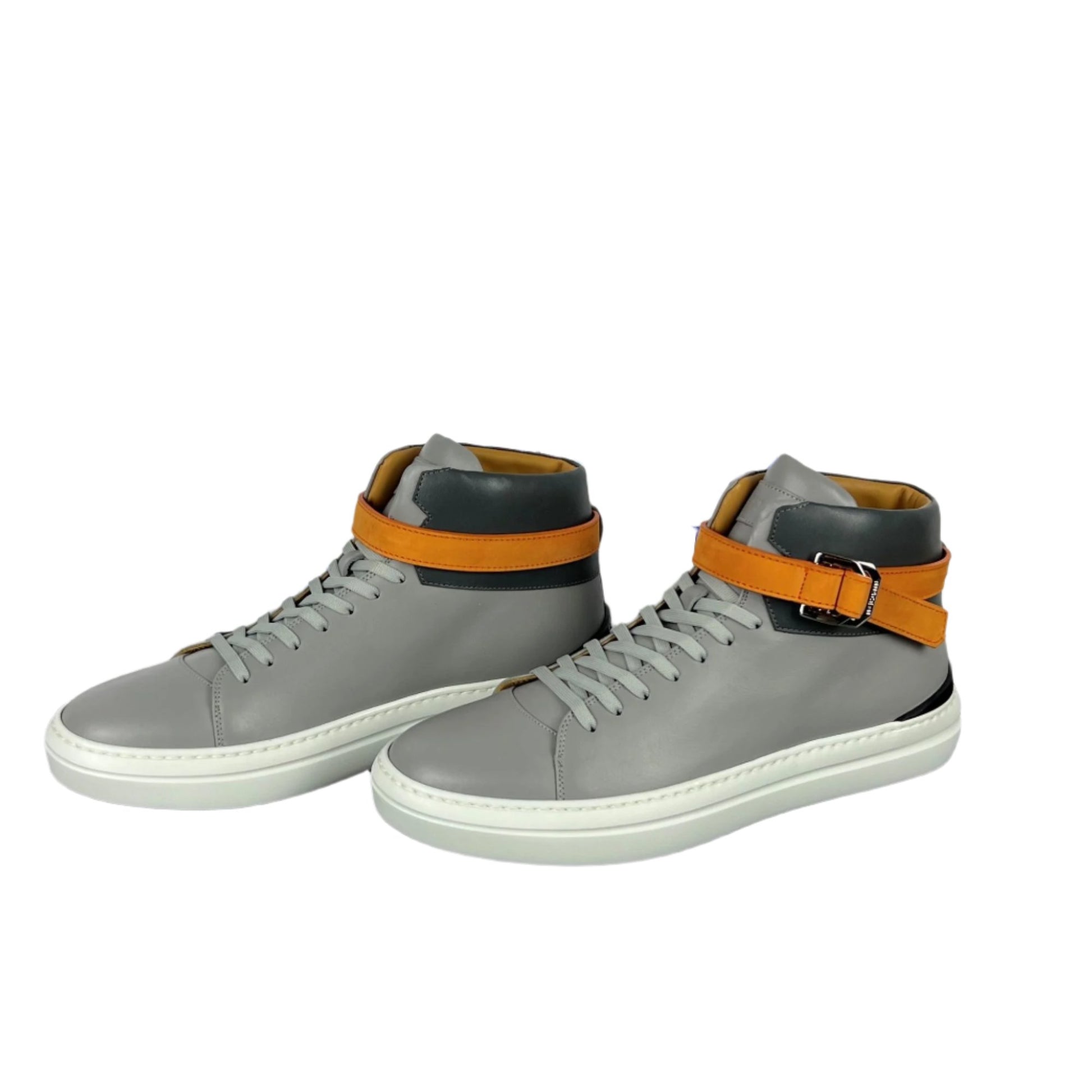 Buscemi Mens 100MM Sport Grey Trio Leather Sneakers | Positivo Clothing
