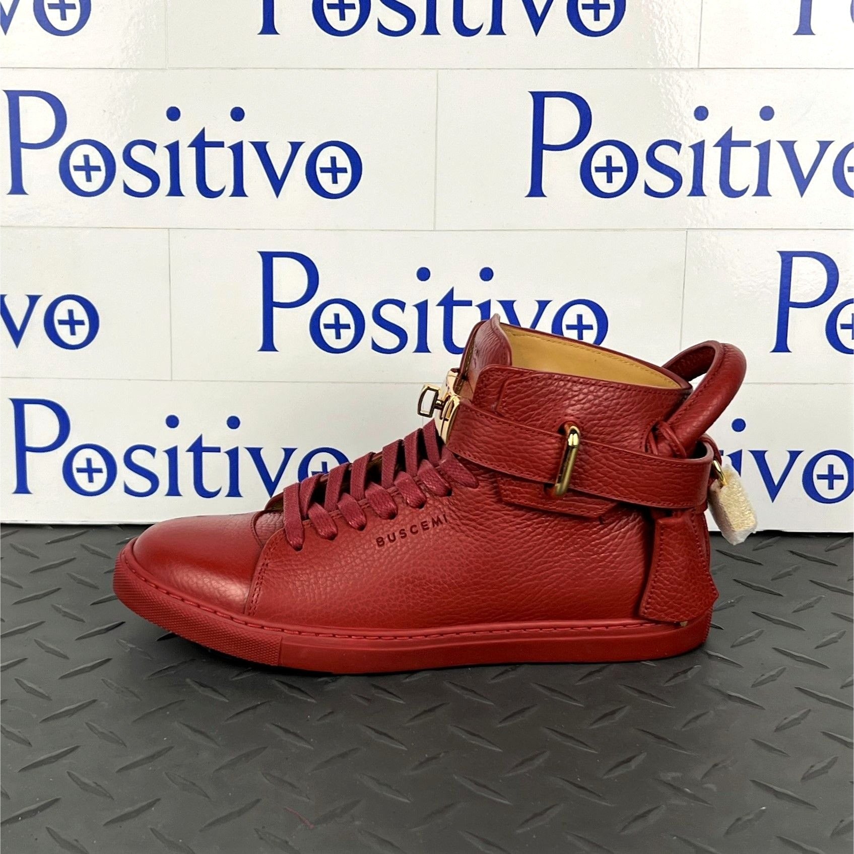 Buscemi Womens 100MM Flat Guts/Guts Leather Sneakers | Positivo Clothing