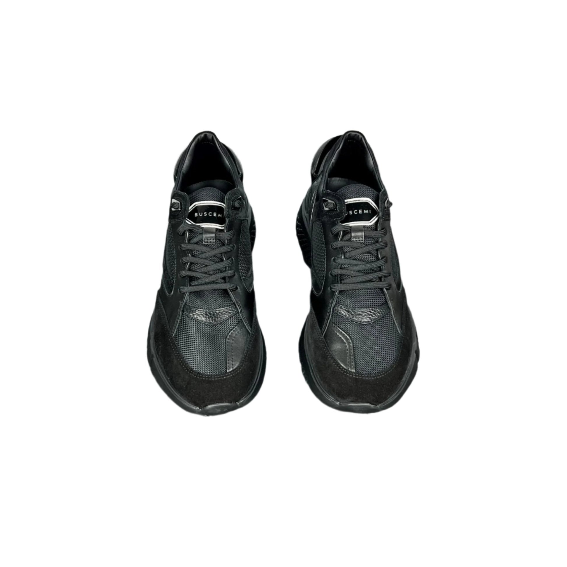 Buscemi Veloce Tonal Black Leather Sneakers | Positivo Clothing