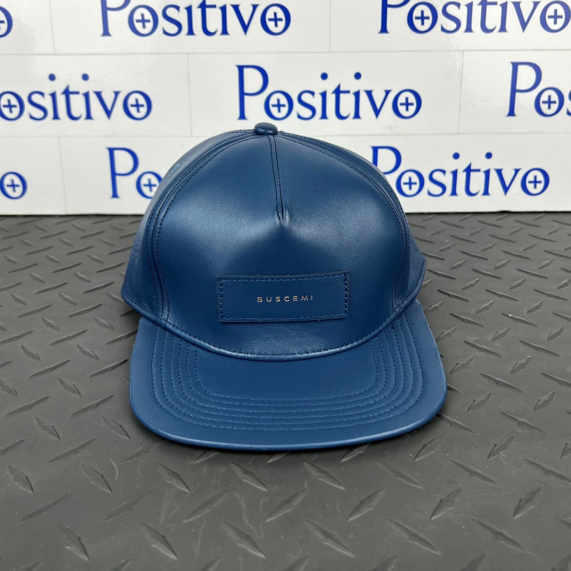 Buscemi Mens Postback Oceano Smooth Cow Leather Hat SAMPLE | Positivo Clothing