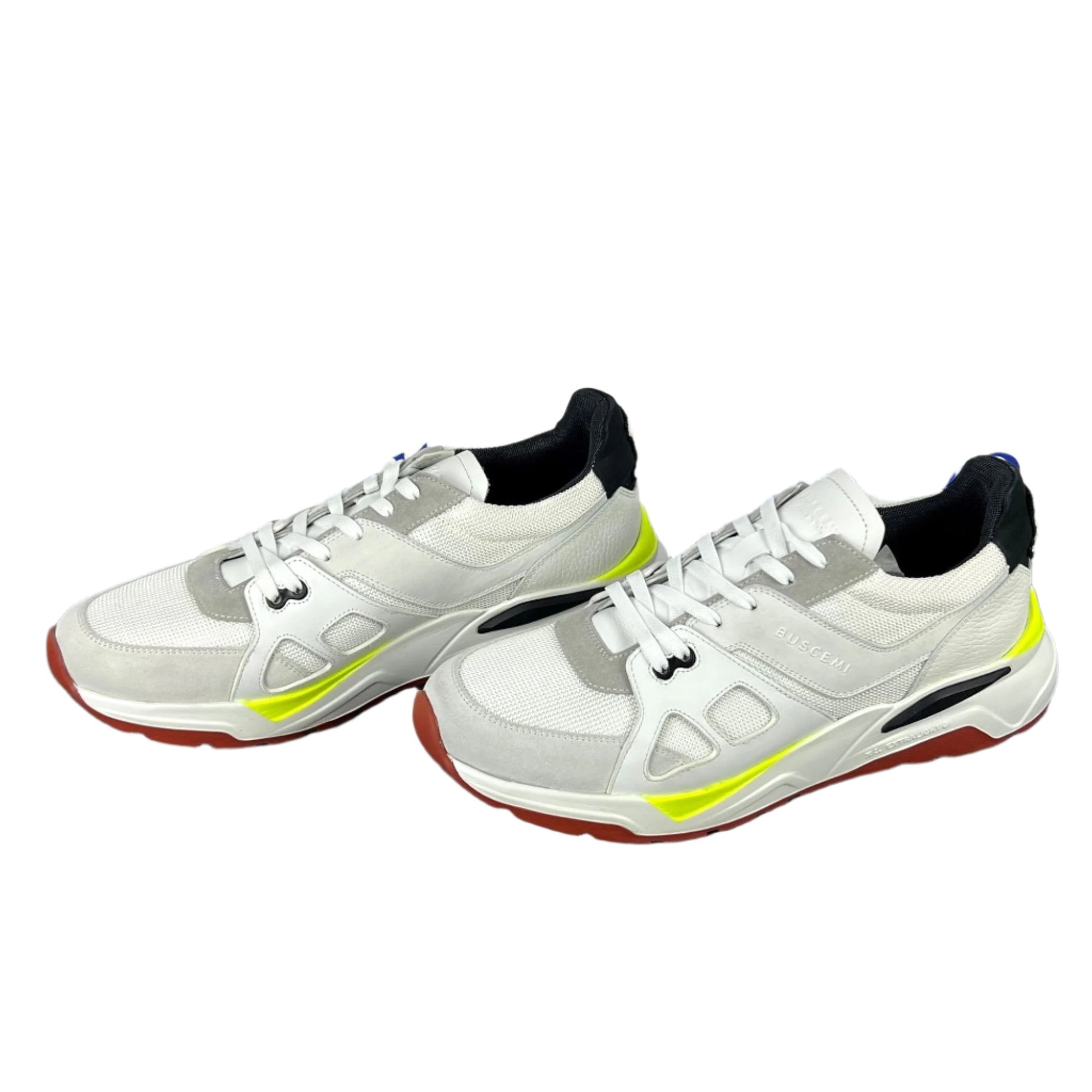Buscemi Mens B Runner White Leather Sneakers SAMPLE | Positivo Clothing