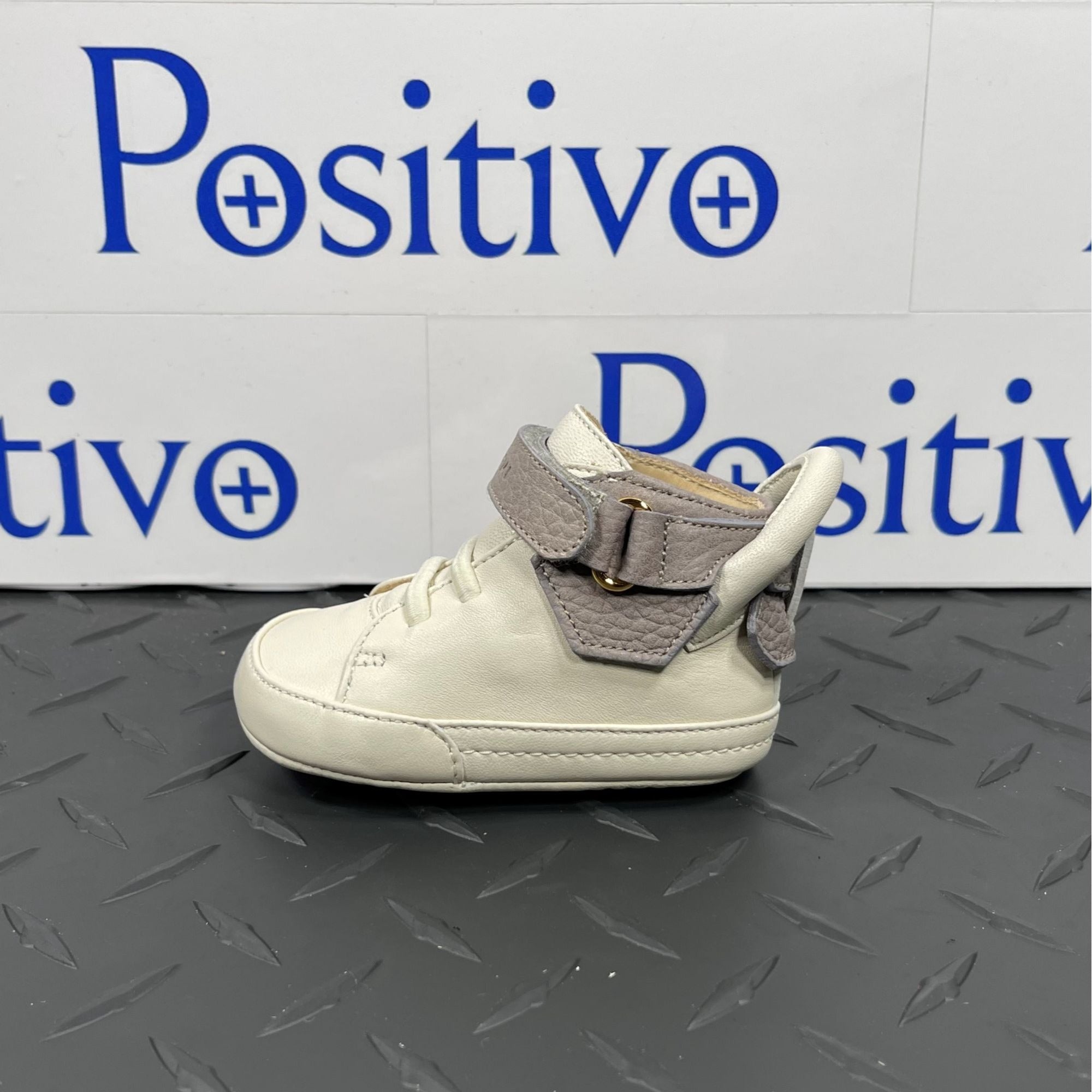 Buscemi 100MM Baby Grigio Perla/Panna Leather Sneakers | Positivo Clothing