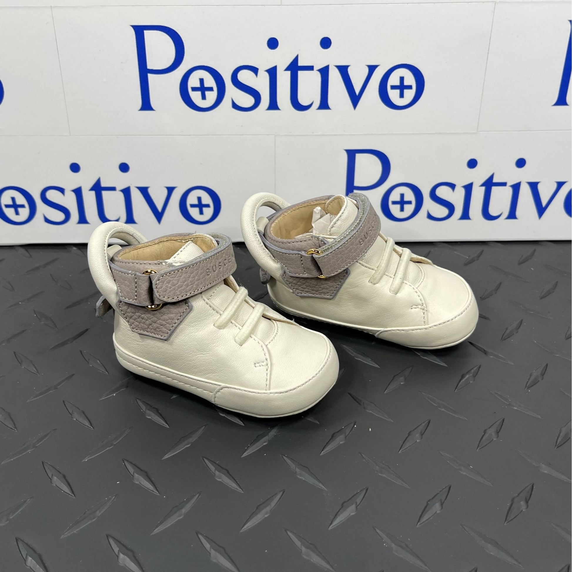 Buscemi 100MM Baby Grigio Perla/Panna Leather Sneakers | Positivo Clothing