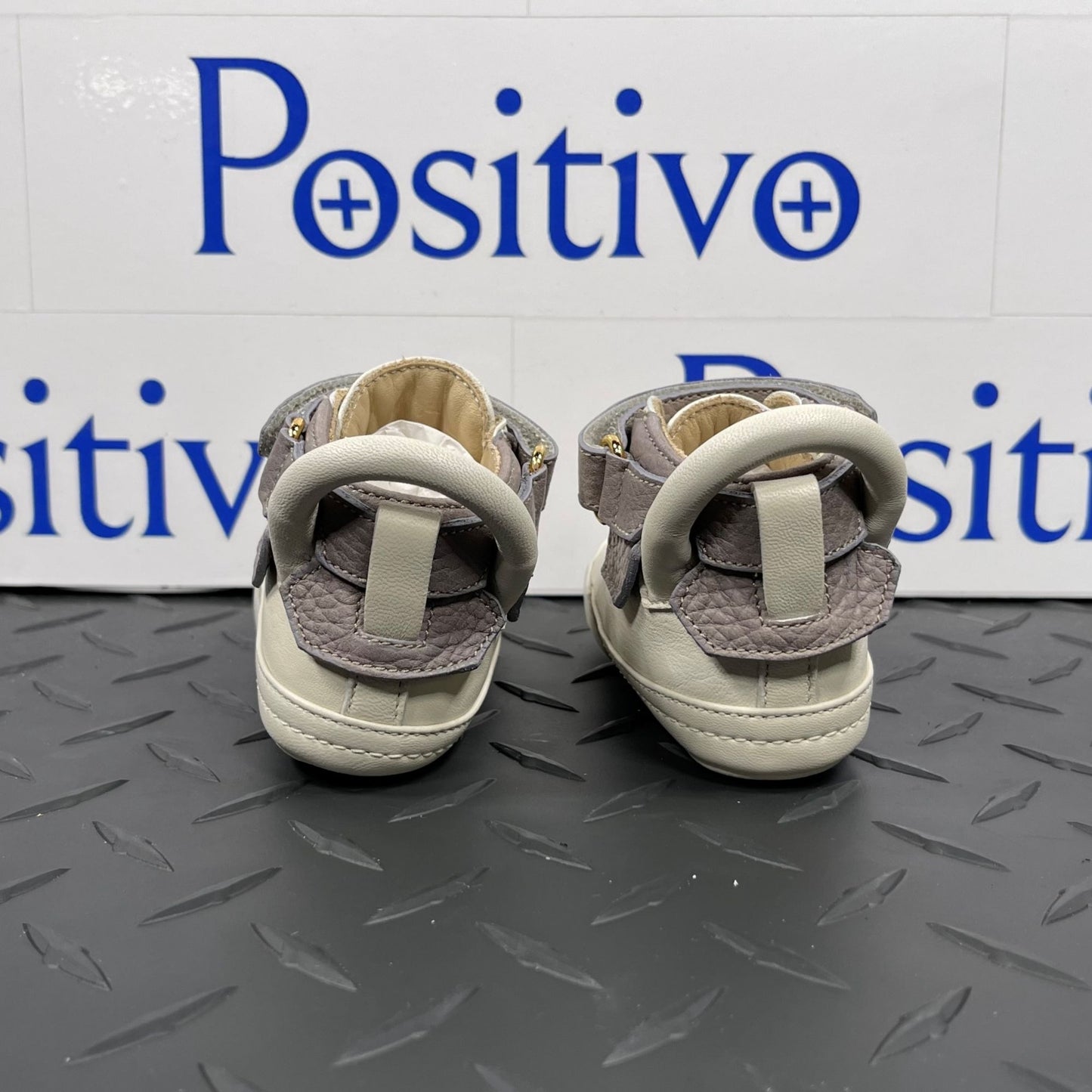 Buscemi 100MM Baby Grigio Perla/Panna Leather Sneakers | Positivo Clothing