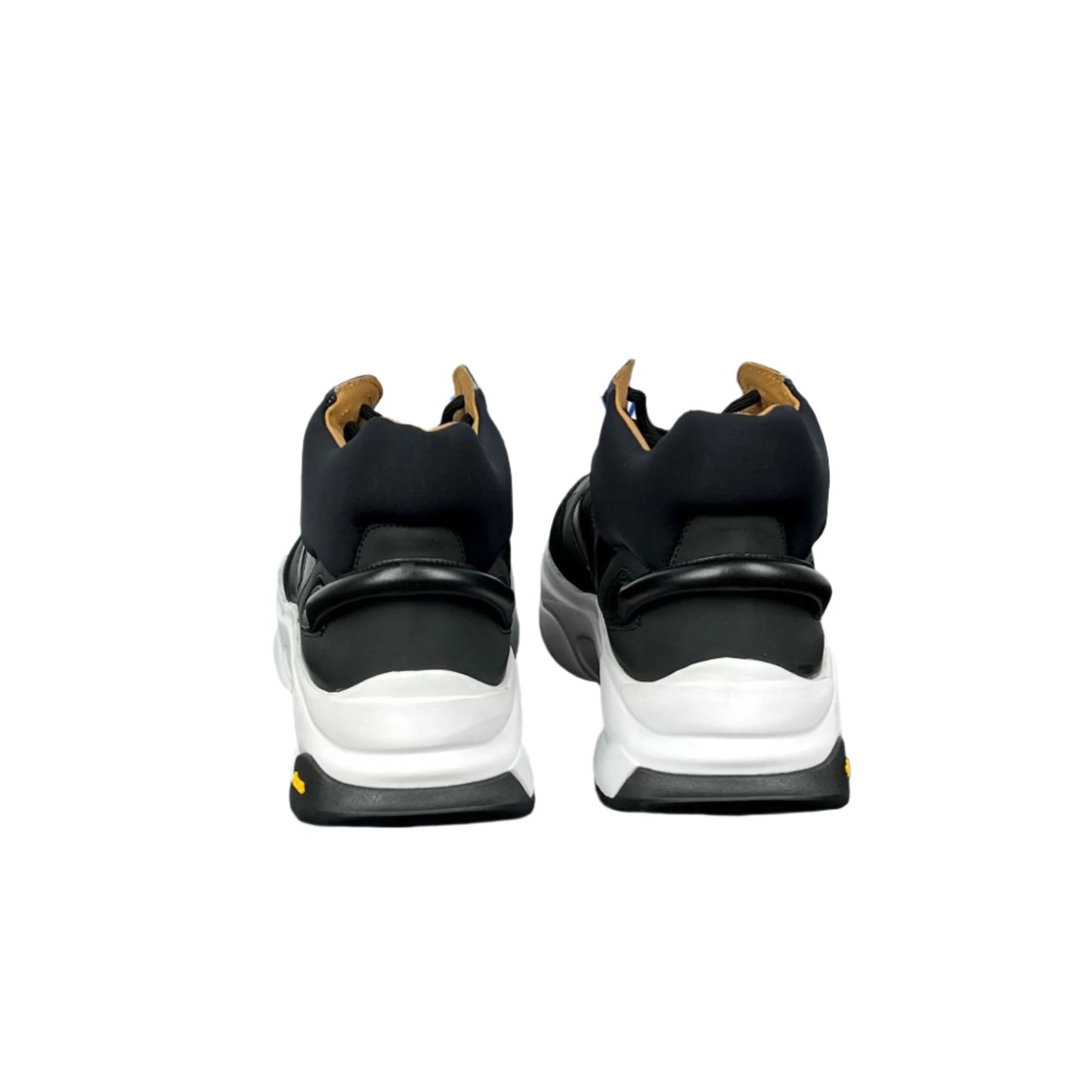 Buscemi Mens Veloce Mix Materials Black Leather Sneakers | Positivo Clothing