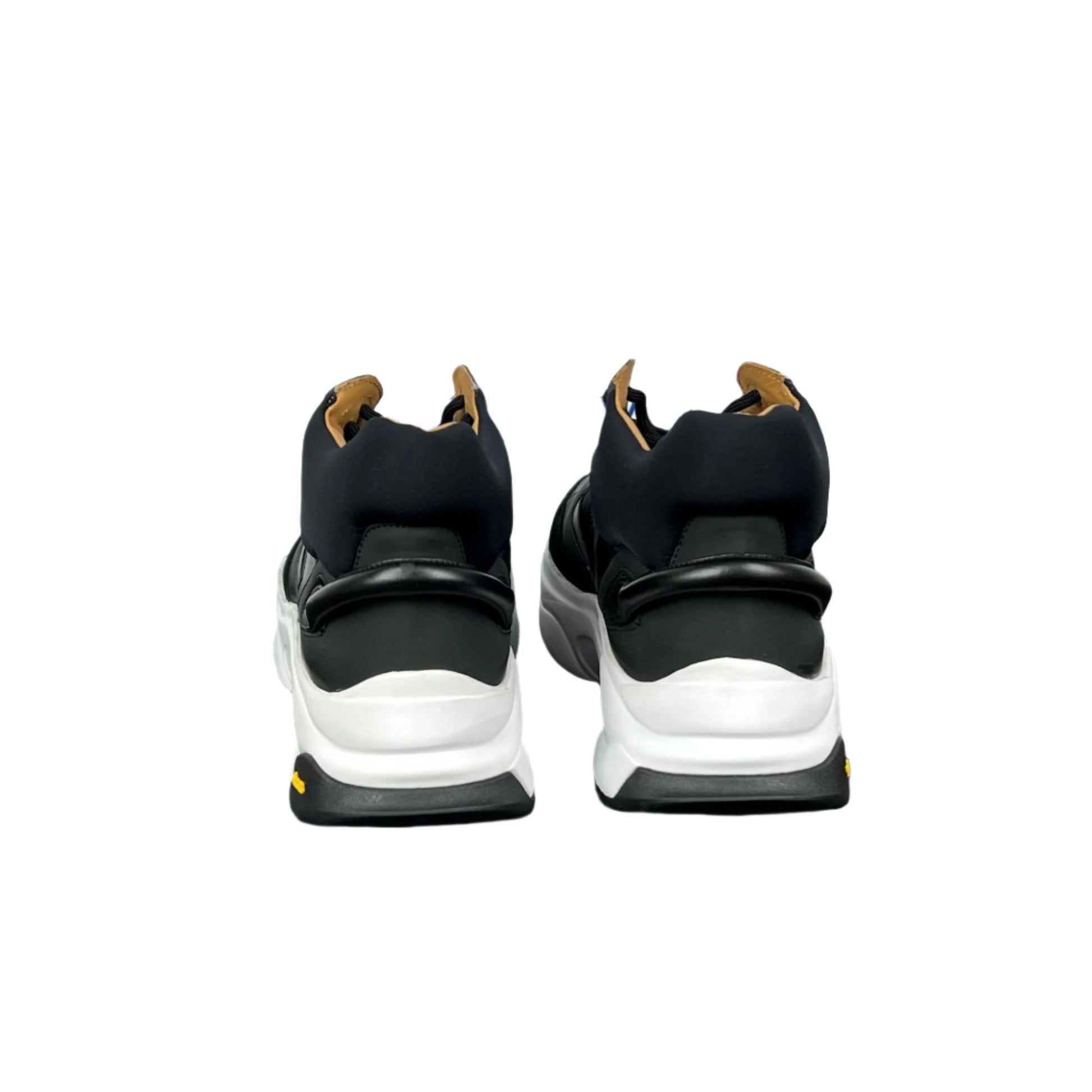 Buscemi Mens Veloce Mix Materials Black Leather Sneakers | Positivo Clothing