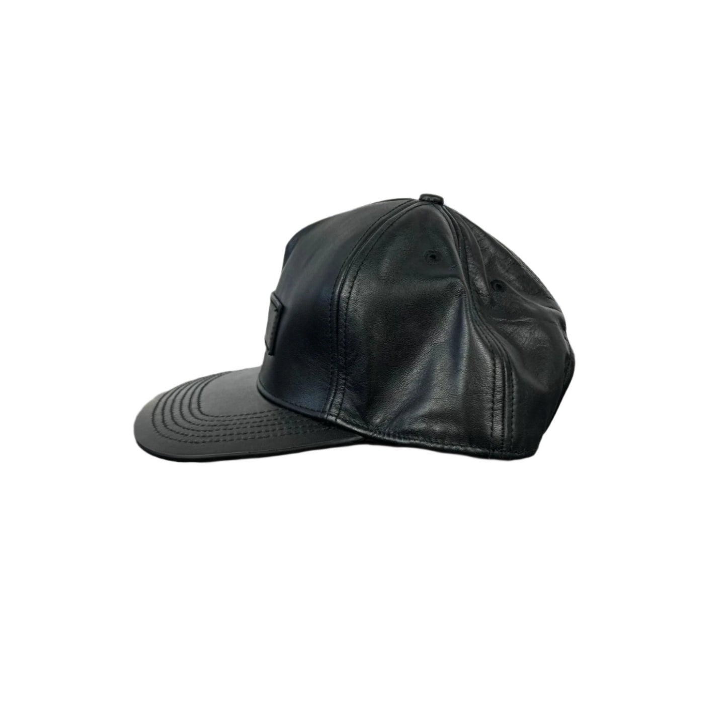 Buscemi Postback Black Smooth Cow Leather Hat SAMPLE | Positivo Clothing