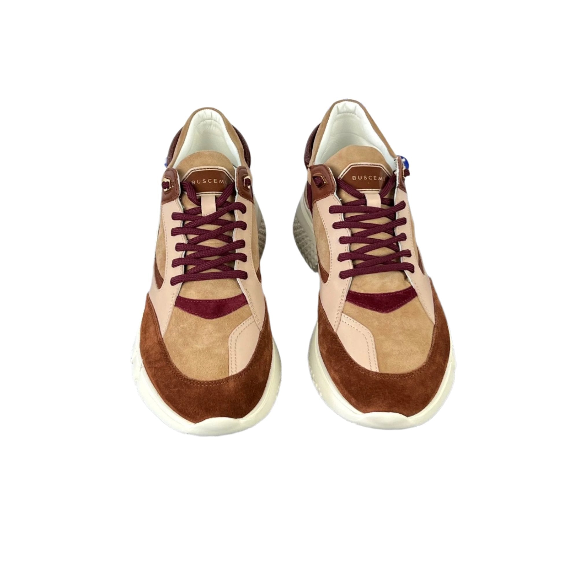 Buscemi Mens Veloce Brown Trio Leather Sneakers | Positivo Clothing