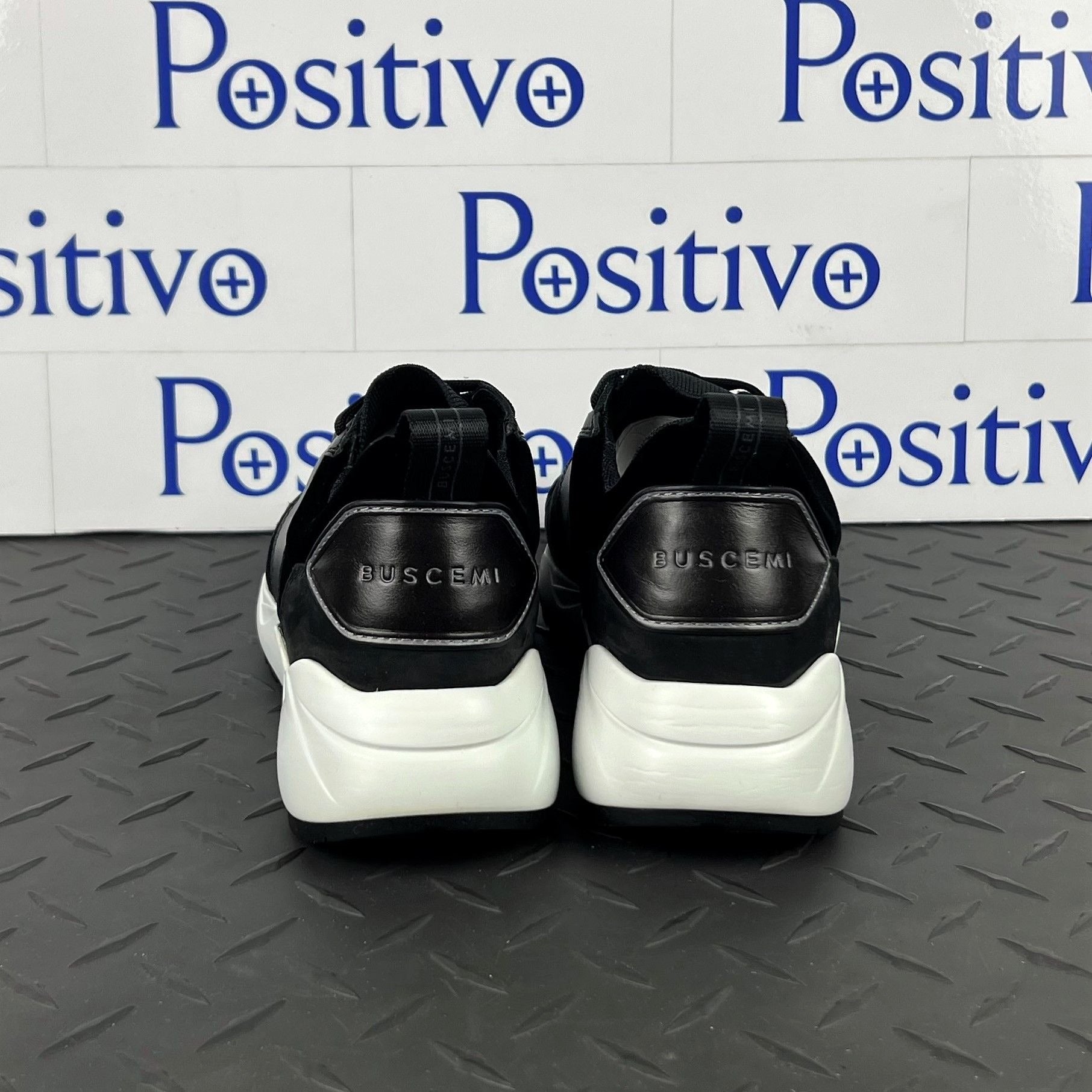 Buscemi Womens Ventura Velvet Black Leather Sneakers | Positivo Clothing