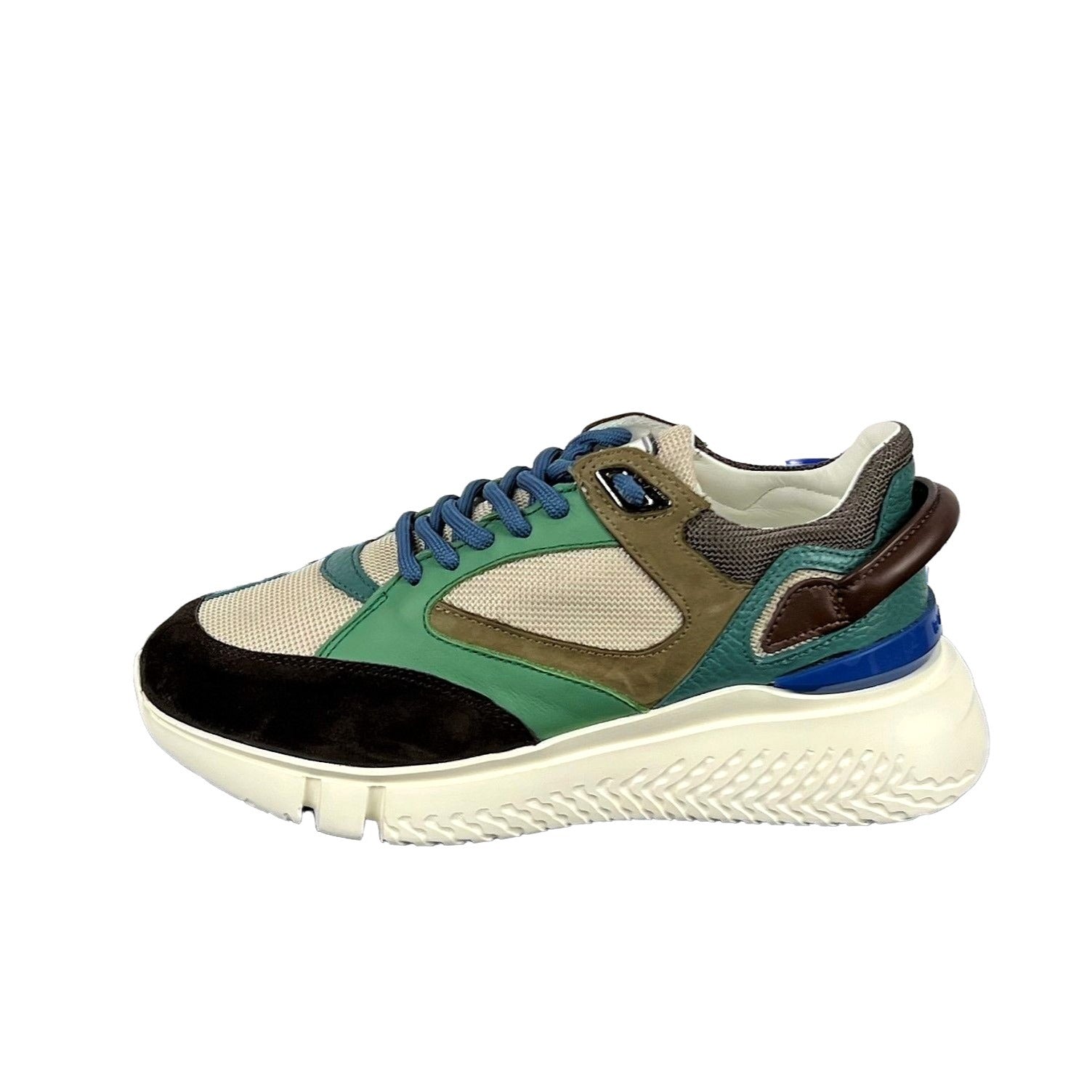 Buscemi Womens Veloce Brown/Green Leather Sneakers SAMPLE | Positivo Clothing
