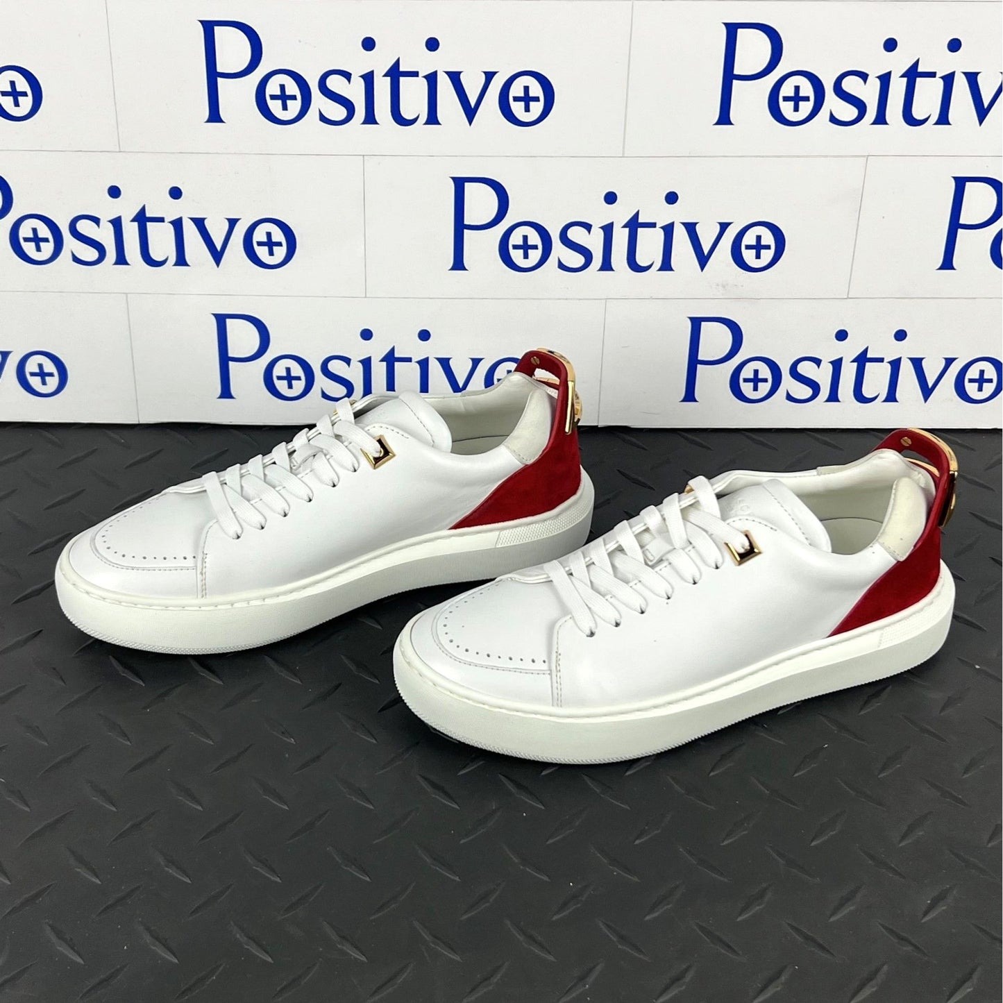Buscemi Womens Uno Sport White/Ramino Leather Sneakers | Positivo Clothing