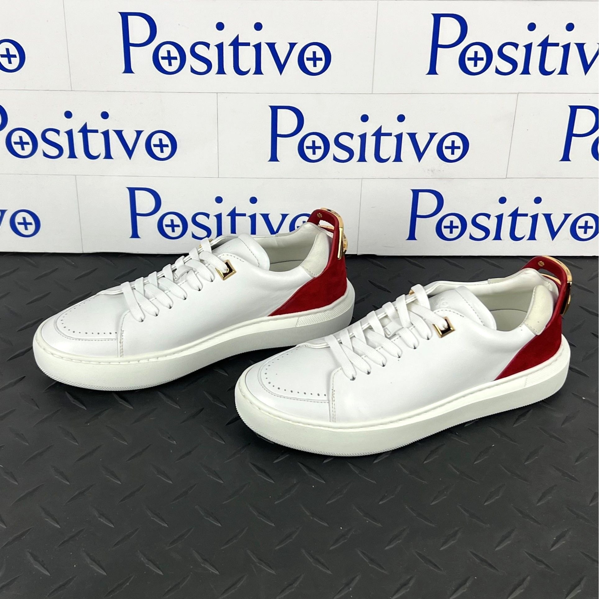Buscemi Womens Uno Sport White/Ramino Leather Sneakers | Positivo Clothing