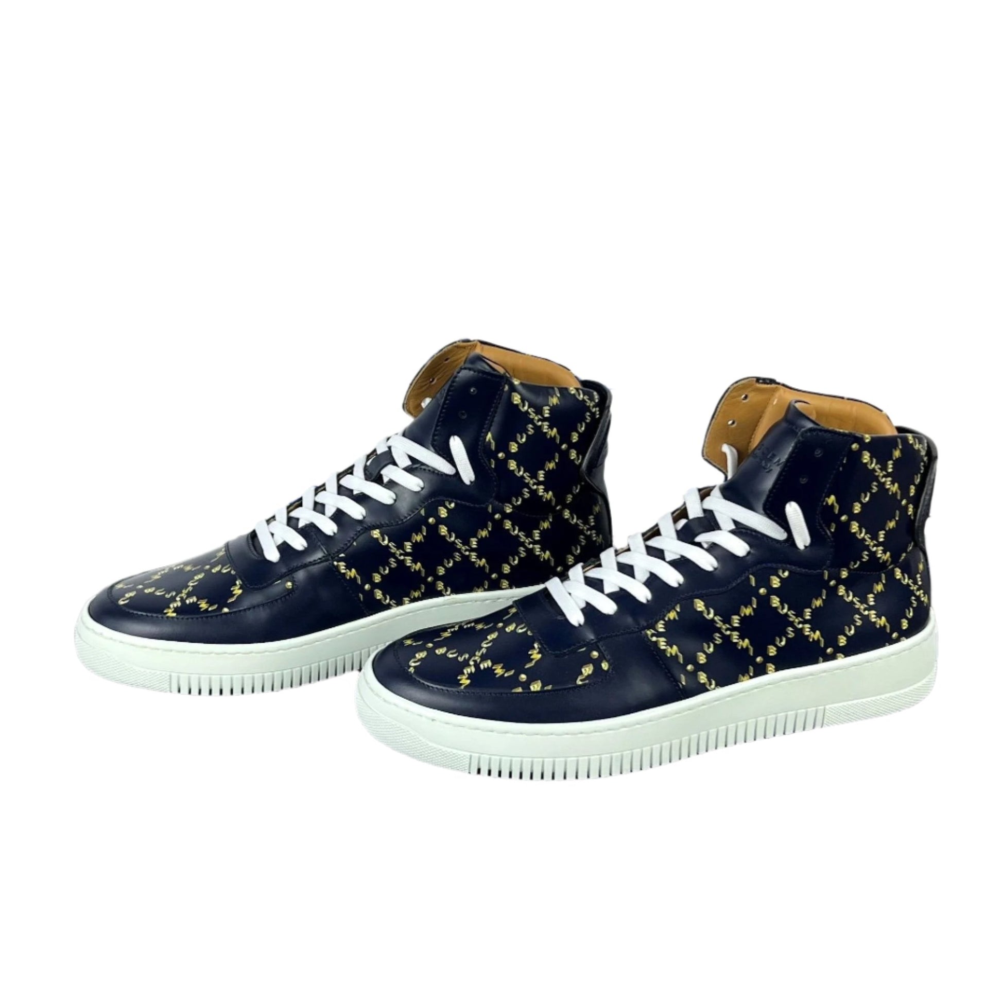 Buscemi Mens Dome Mono Navy Leather Sneakers SAMPLE | Positivo Clothing