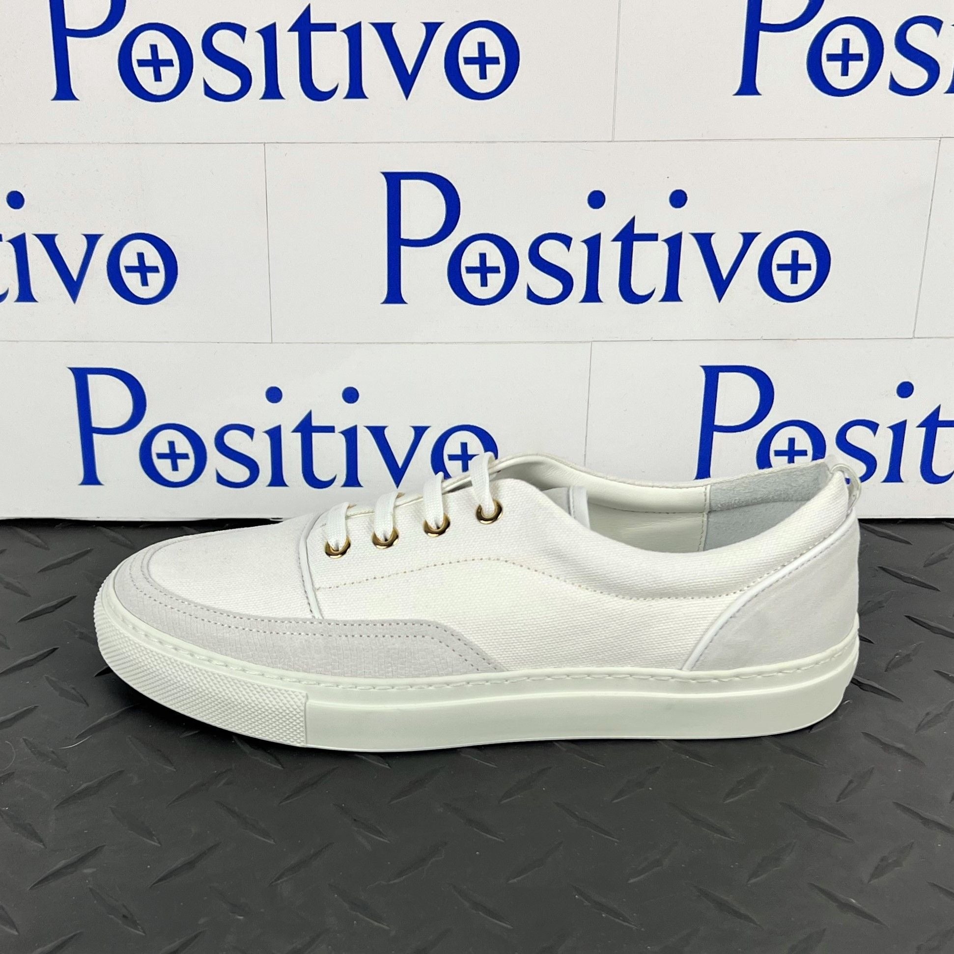 Buscemi Womens Cali White Leather Low top Sneaker SAMPLE | Positivo Clothing