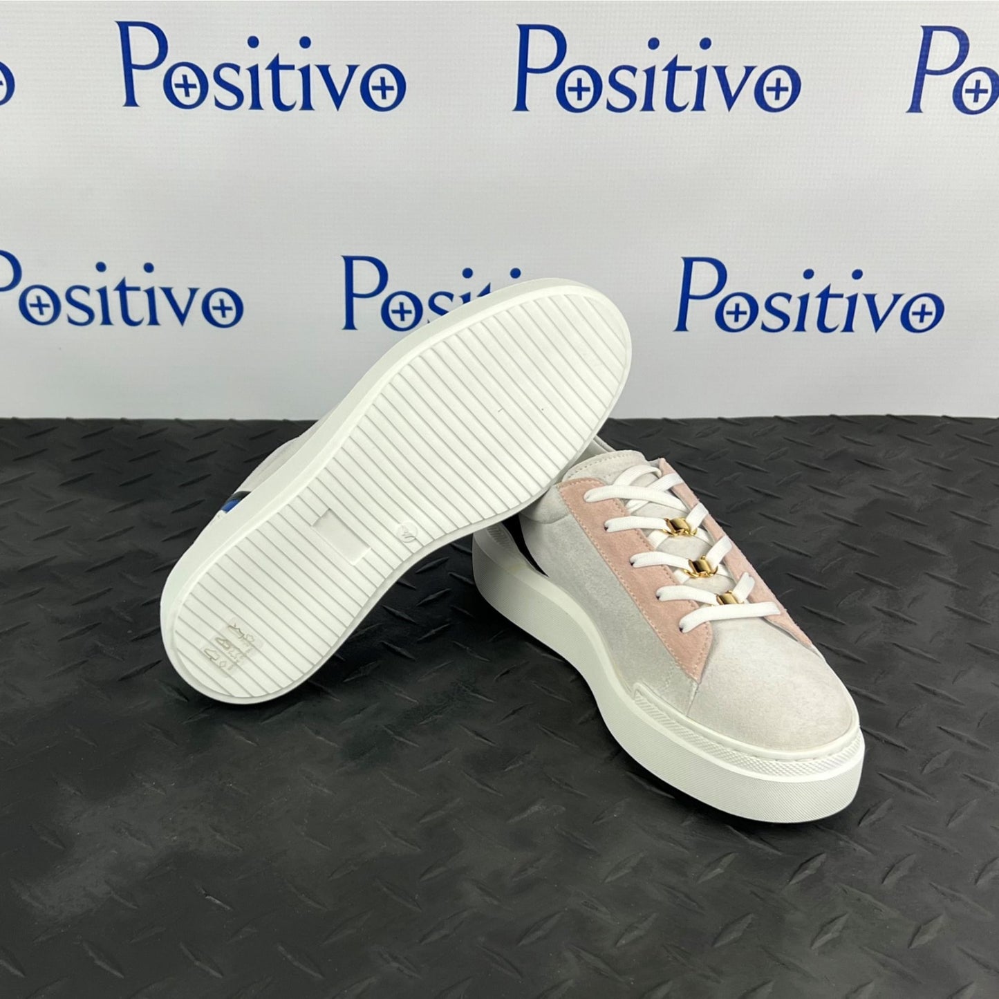 Buscemi Womens Ninna White Trio Leather Sneakers | Positivo Clothing